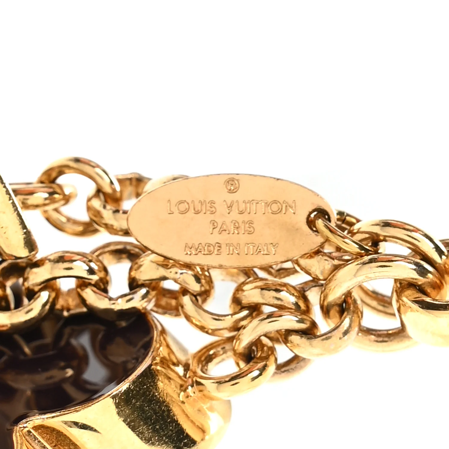 Metal Enamel Fleur De Monogram Bag Charm Dore - Image 3