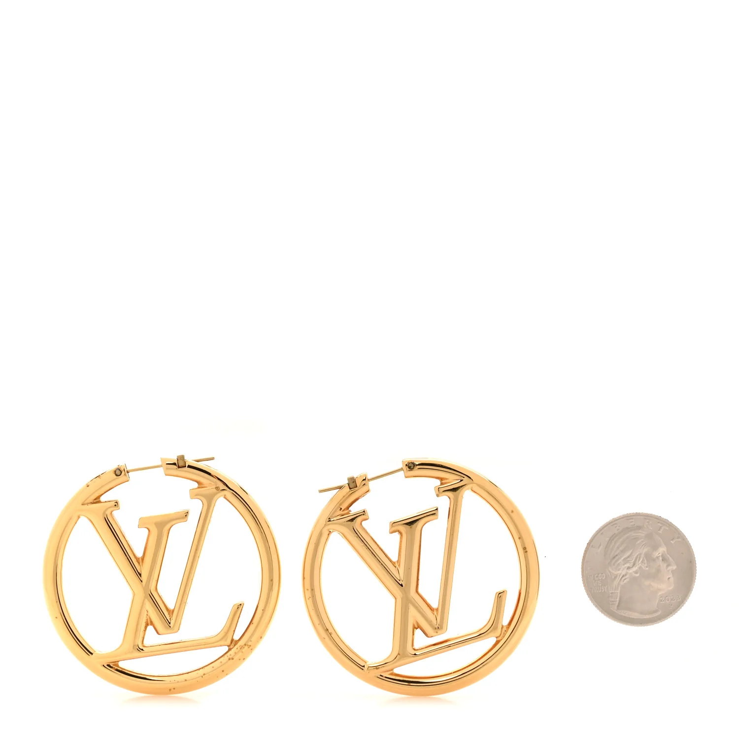 Metal Louise Hoop Earrings Gold - Image 2