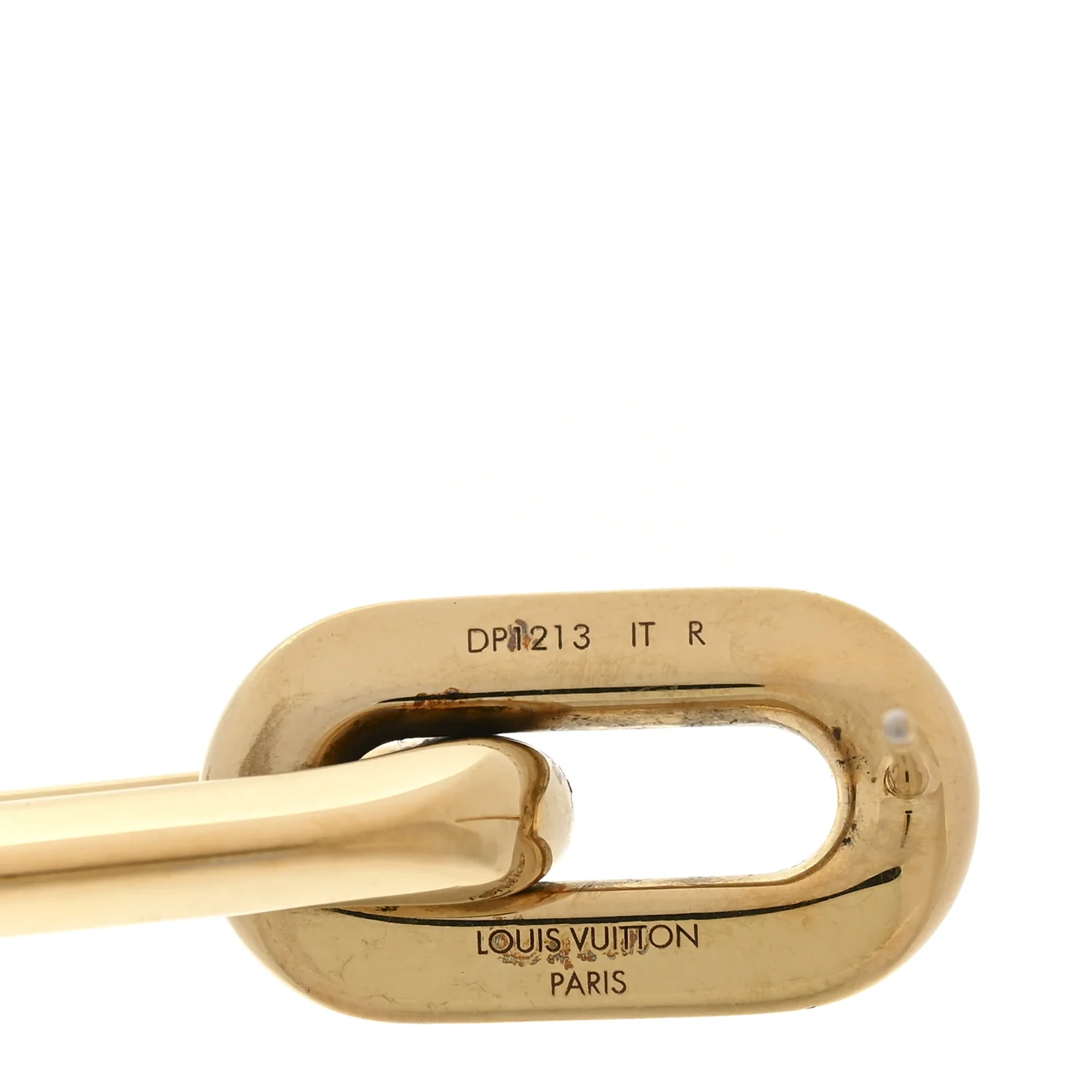 Metal LV Edge Double Hoop Earrings Gold - Image 4