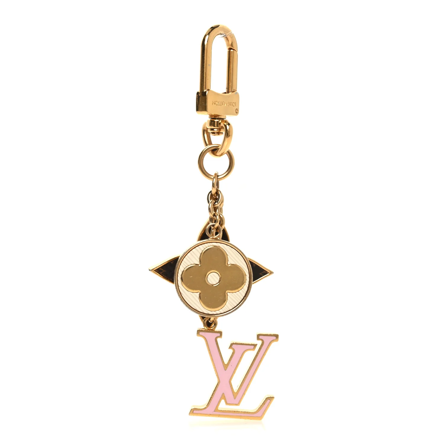 Metal Monogram Epi Spring Street Bag Charm Key Holder Gold