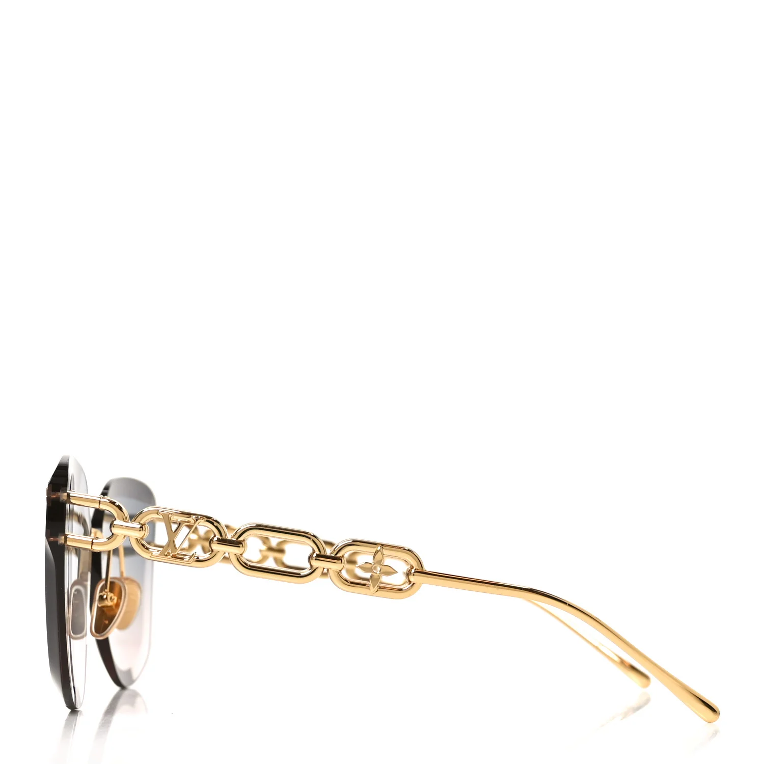 Metal Rimless LV Jewel Cat Eye Sunglasses Z1626U Gradient Blue - Image 4