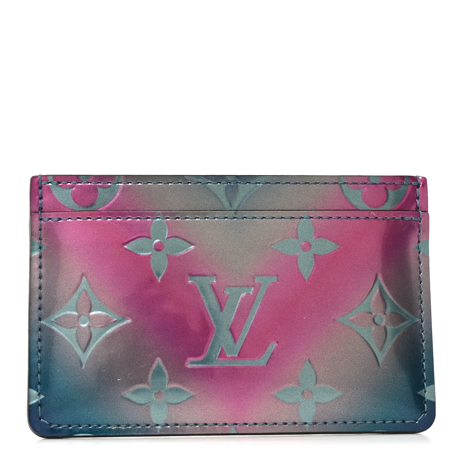 Metallic Vernis Degrade Card Holder Blue Pink