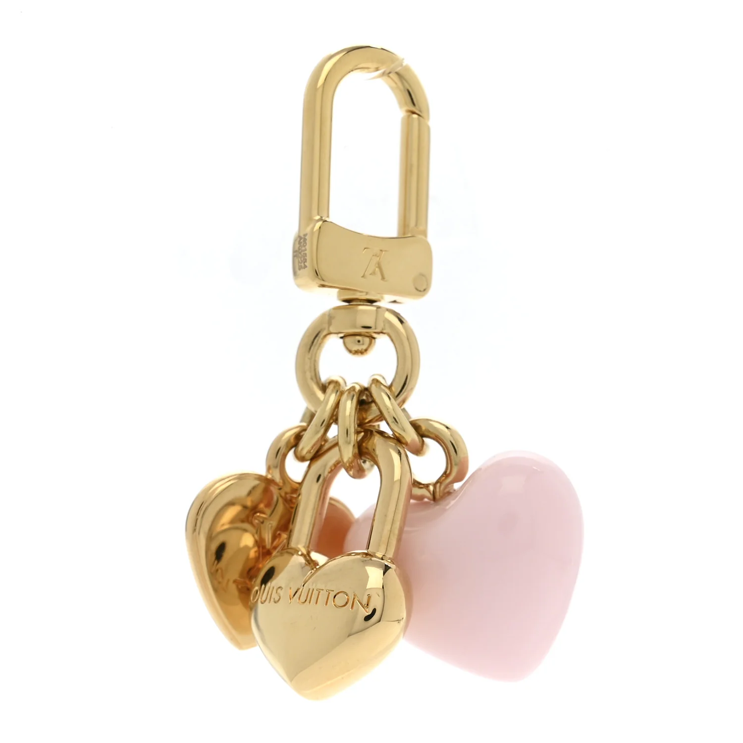 Micro Charms LV Heart Bag Charm Key Holder Gold - Image 3