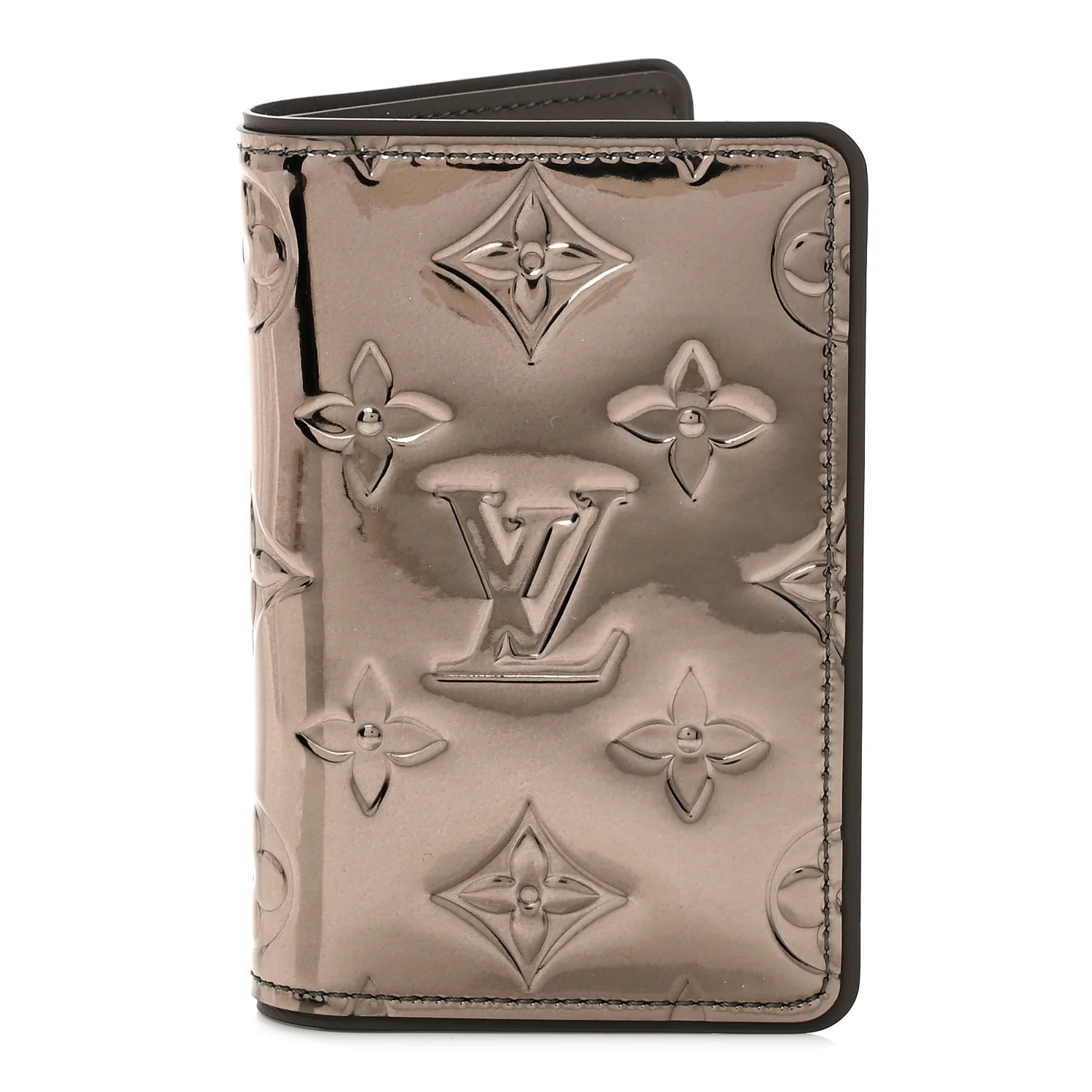 Mirror Monogram Pocket Organizer Gunmetal