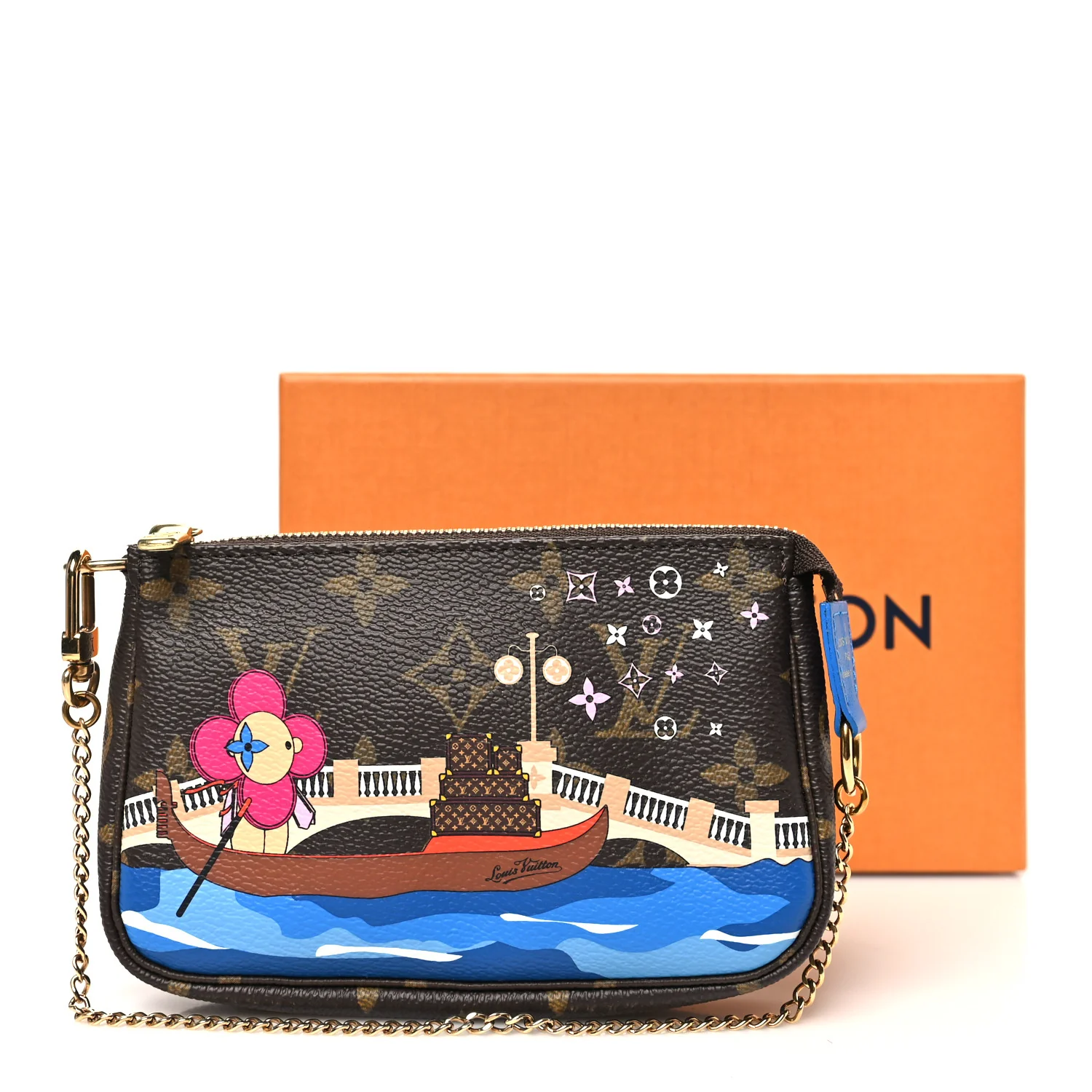 Monogram 2019 Christmas Animation Mini Venice Pochette Accessories Blue - Image 10