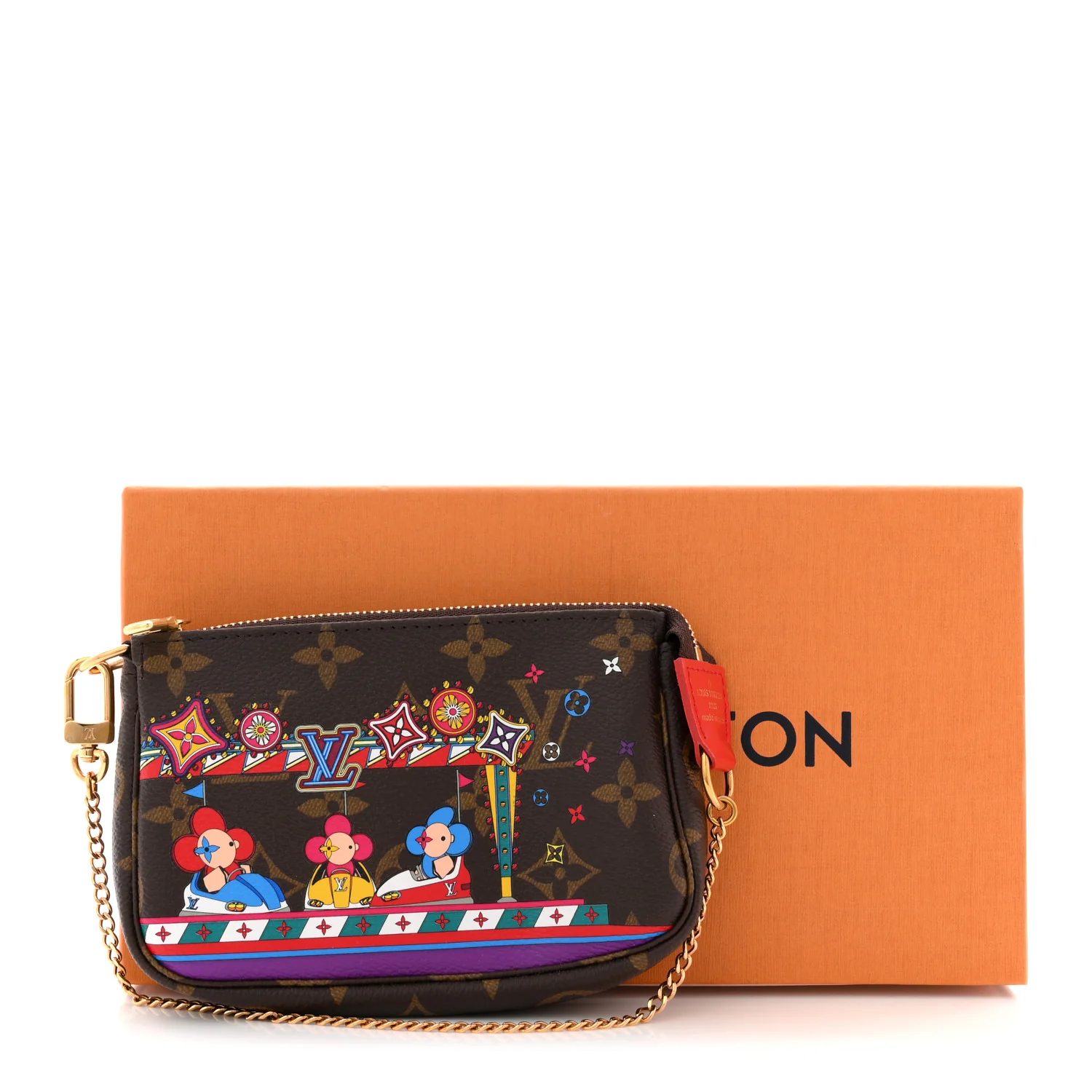 Monogram 2020 Christmas Animation Bumper Cars Mini Pochette Accessories Coquelicot - Image 11