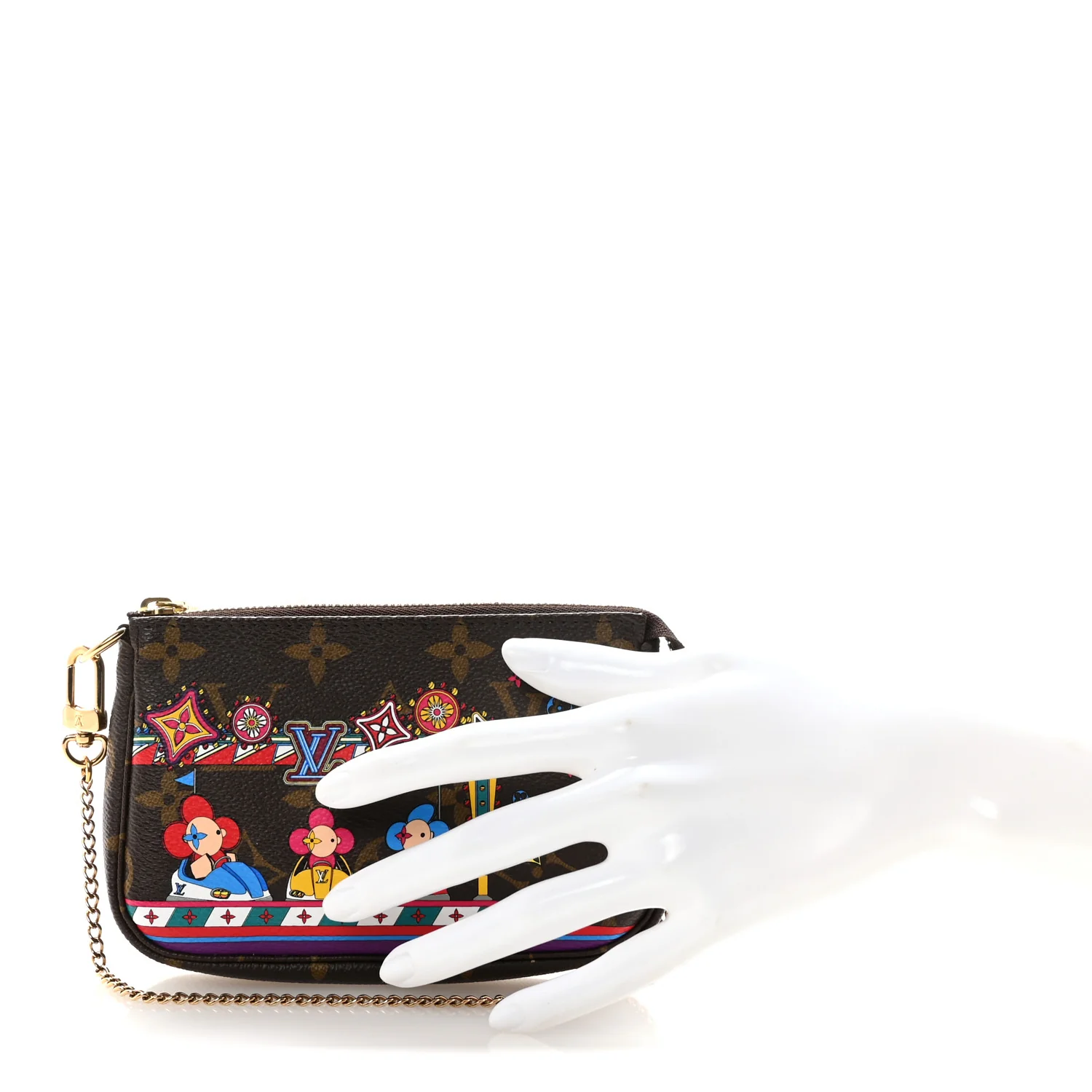 Monogram 2020 Christmas Animation Bumper Cars Mini Pochette Accessories Coquelicot - Image 2
