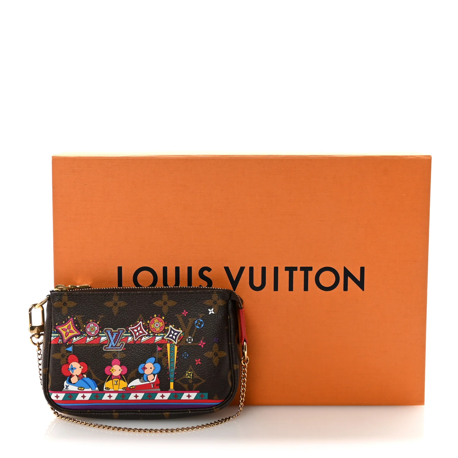 Monogram 2020 Christmas Animation Bumper Cars Mini Pochette Accessories Coquelicot - Image 7