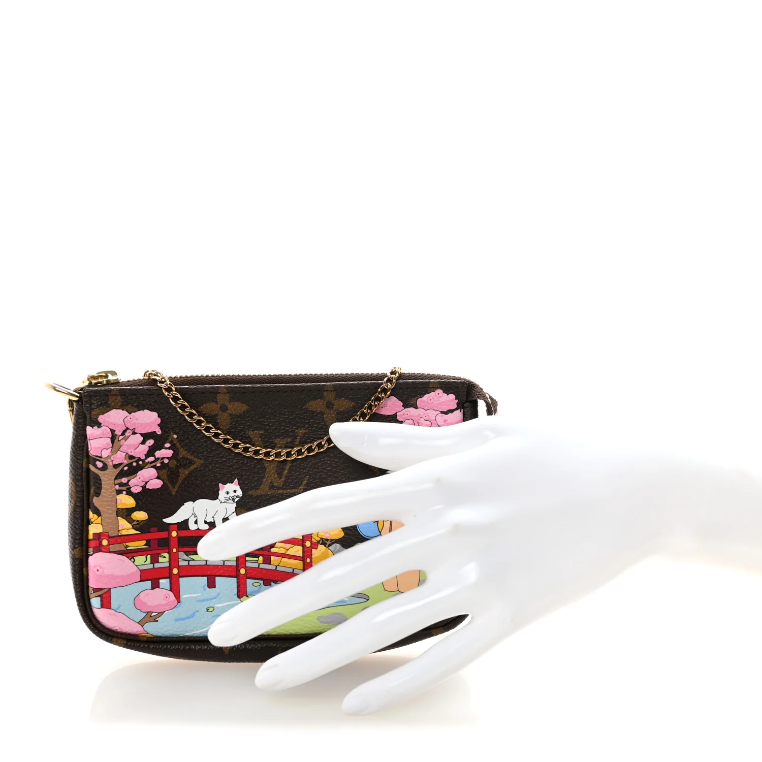 Monogram 2021 Christmas Animation Japanese Garden Mini Pochette Accessories Wisteria Pink - Image 2
