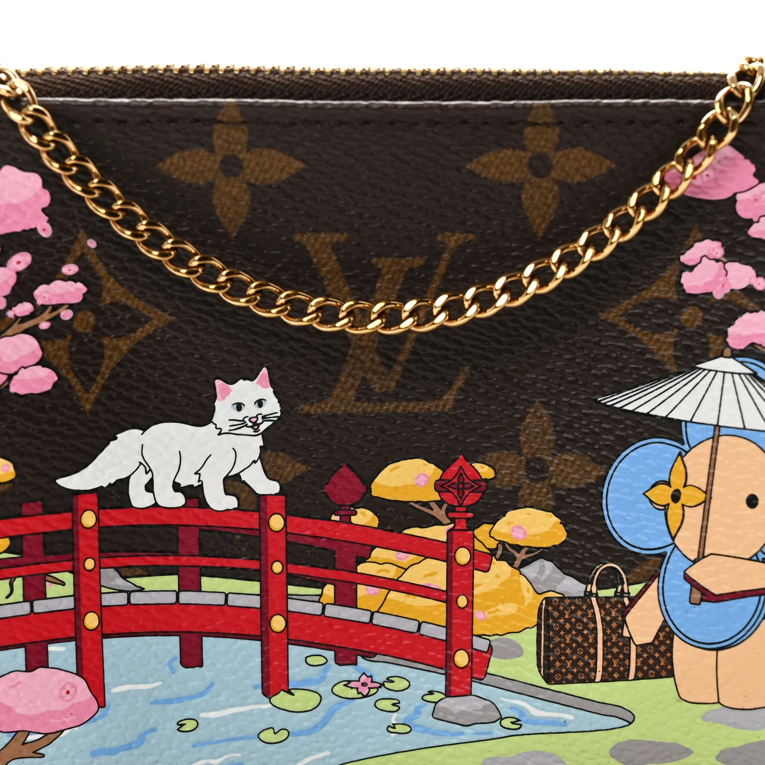 Monogram 2021 Christmas Animation Japanese Garden Mini Pochette Accessories Wisteria Pink - Image 8