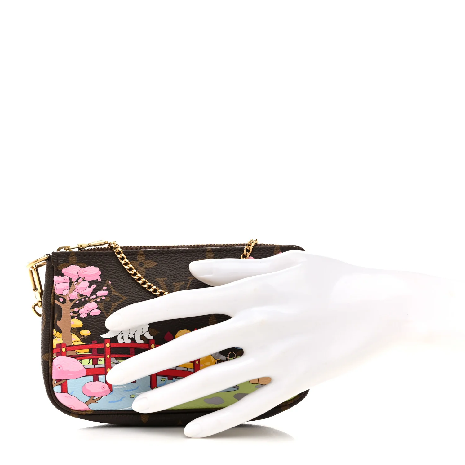 Monogram 2021 Christmas Animation Japanese Garden Mini Pochette Accessories Wisteria Pink - Image 2