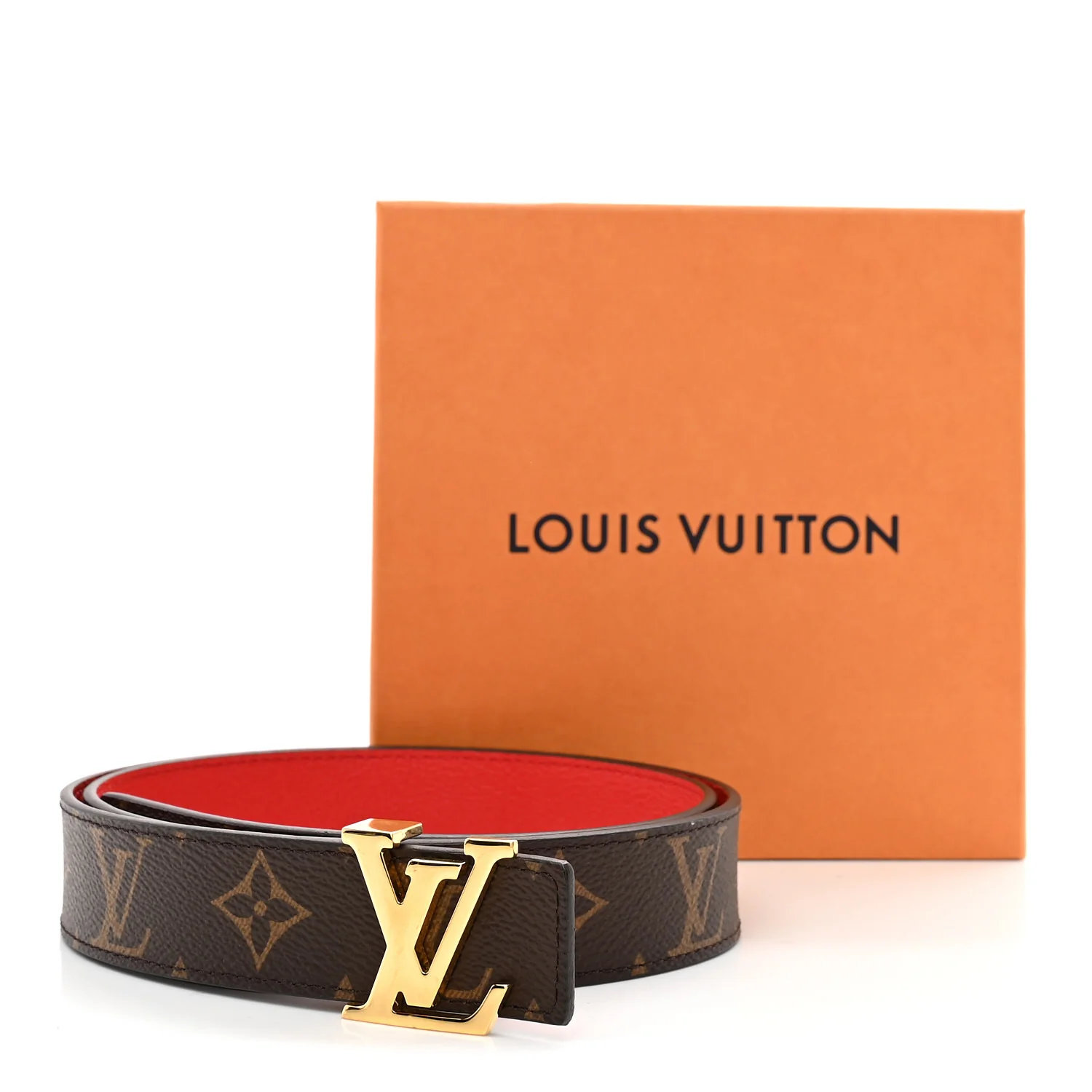 Monogram 30mm LV Initiales Reversible Belt 85 34 Coquelicot - Image 6