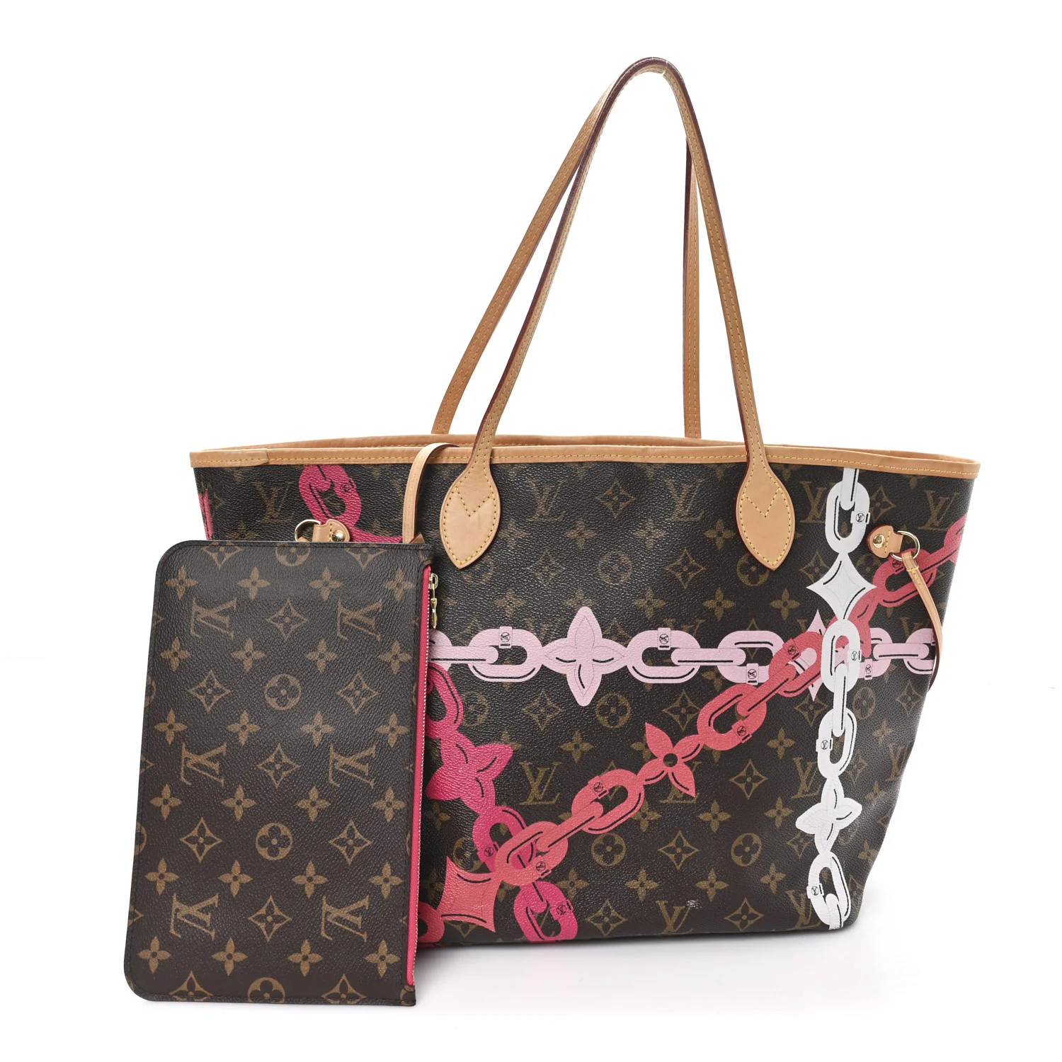 Monogram Bay Neverfull MM Rose Ballerine Poppy - Image 3