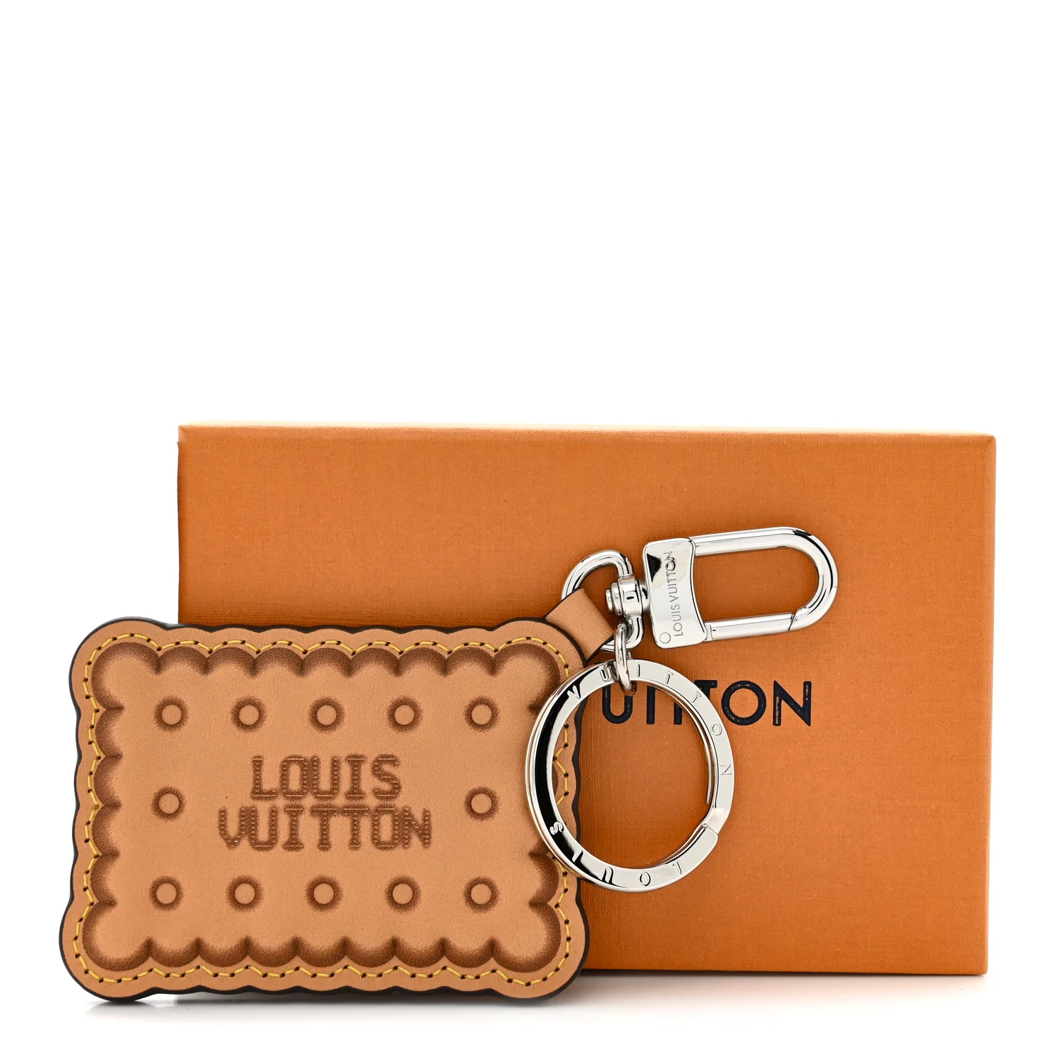 Monogram Biscuit Key Holder Bag Charm - Image 4