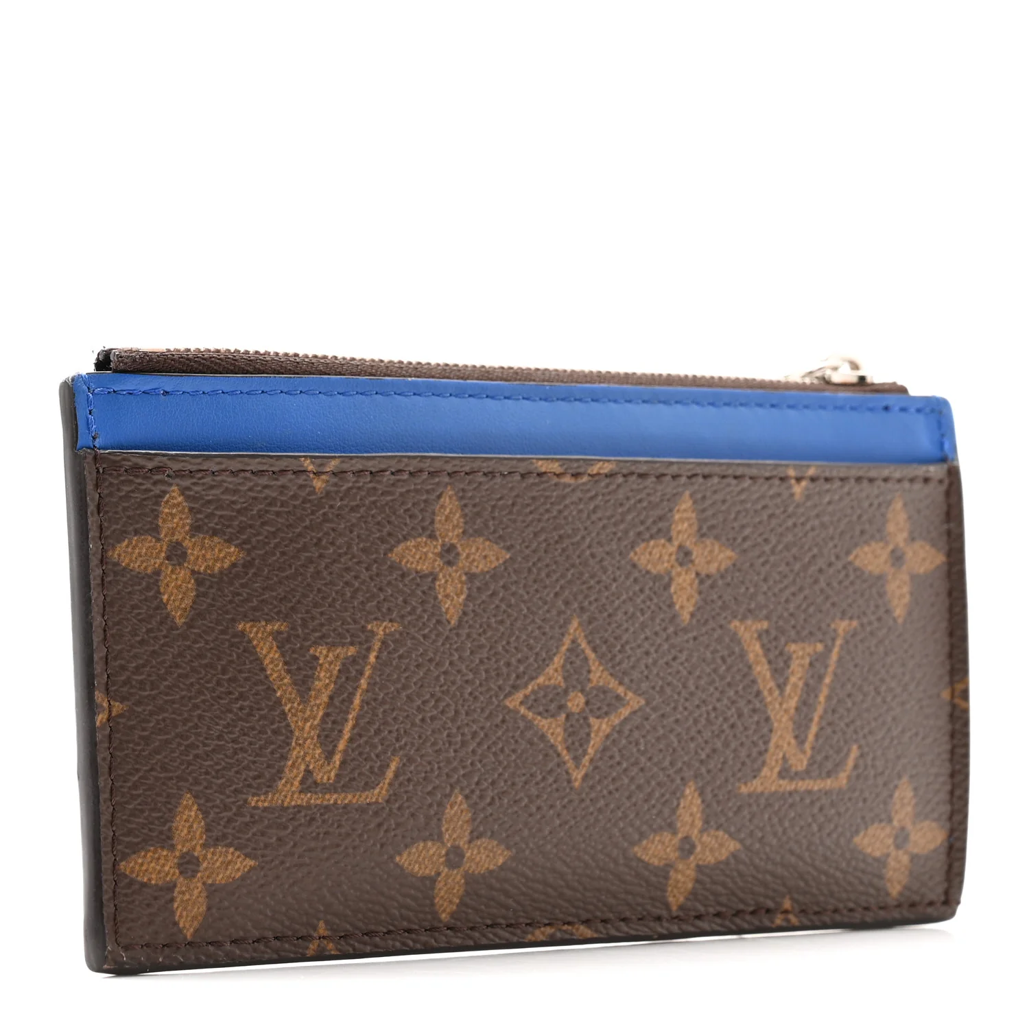 Monogram Calfskin Coin Card Holder Indigo Blue - Image 3