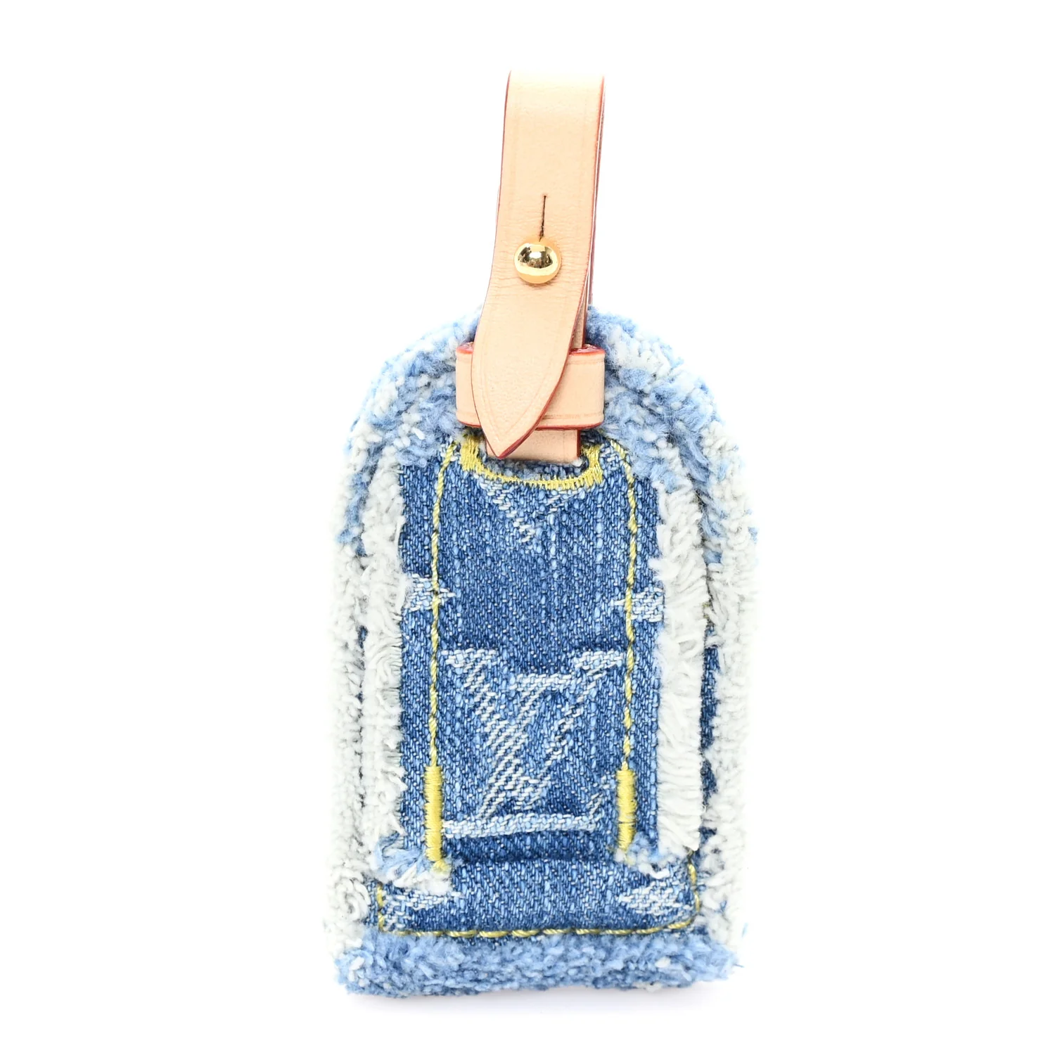 Monogram Denim Carryall Luggage Tag Blue