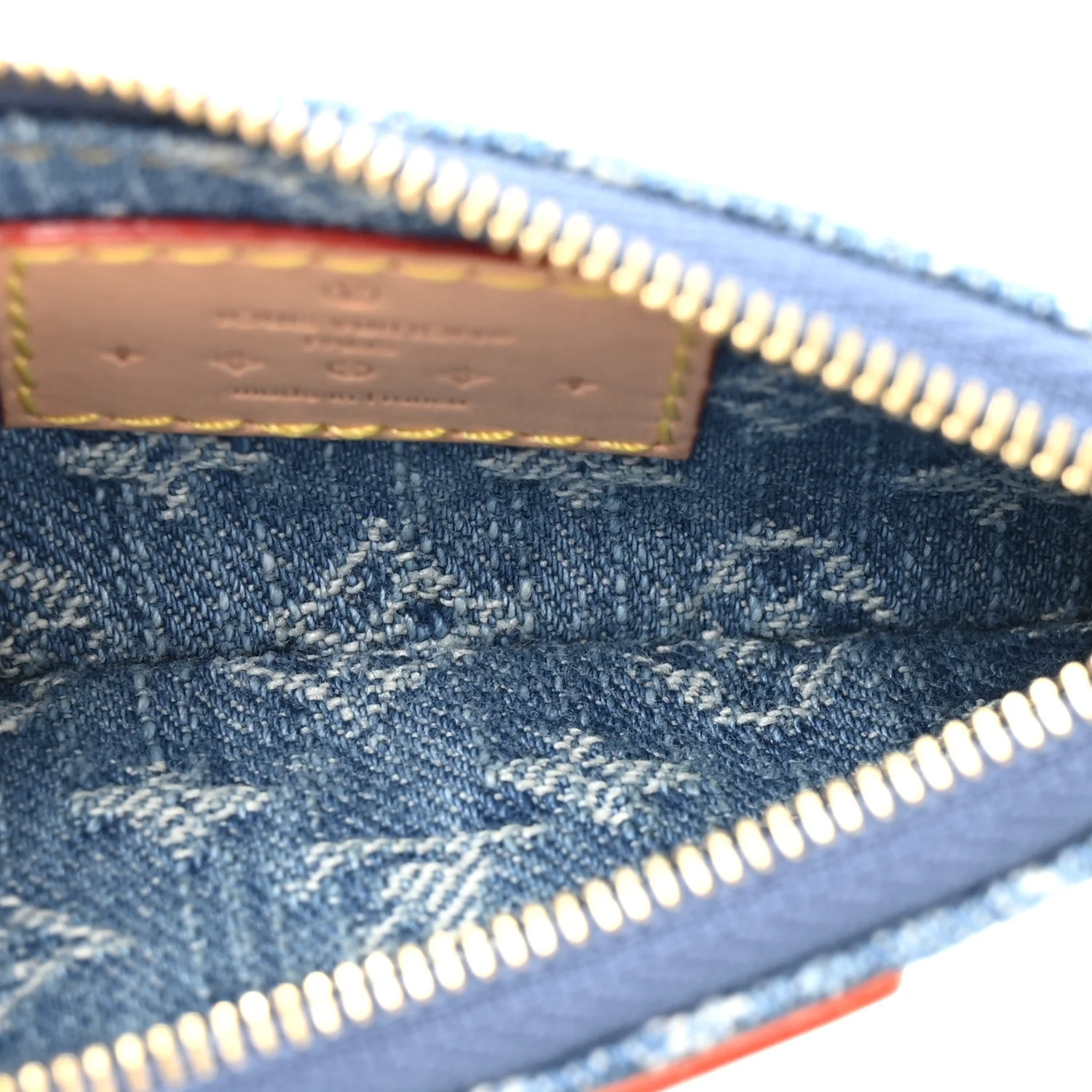 Monogram Denim Key Pouch Denim Blue - Image 5