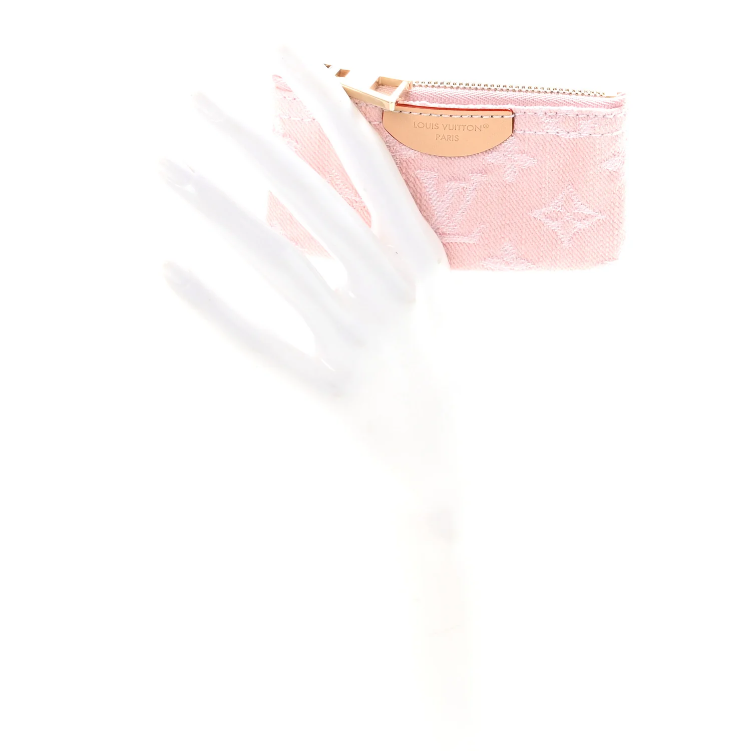 Monogram Denim Key Pouch Washed Pink - Image 2