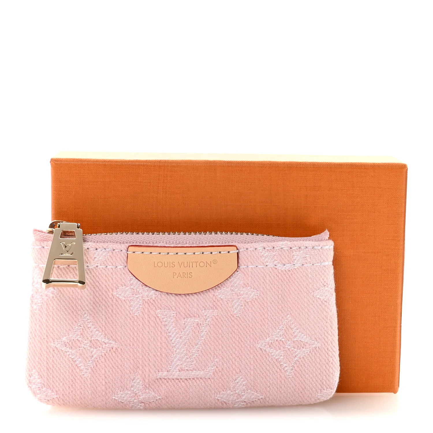 Monogram Denim Key Pouch Washed Pink - Image 7