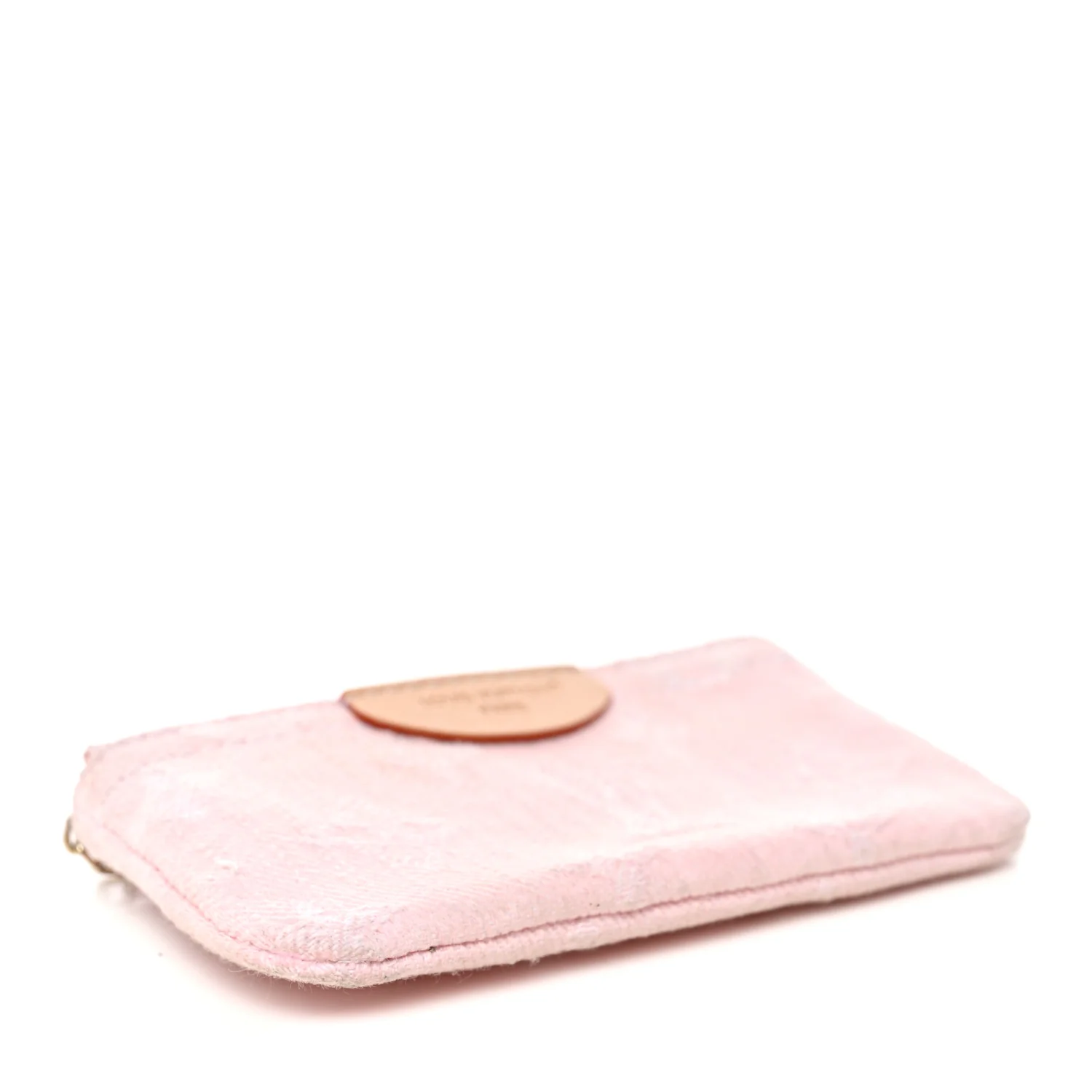 Monogram Denim Key Pouch Washed Pink - Image 4