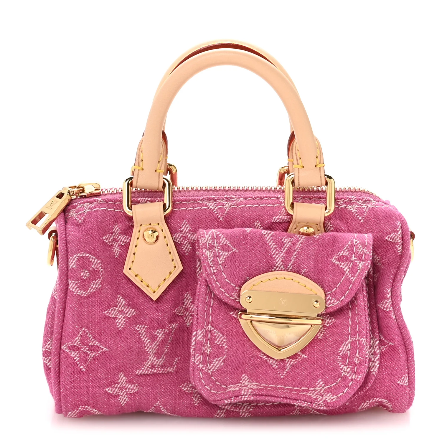 Monogram Denim Nano Speedy Fuchsia