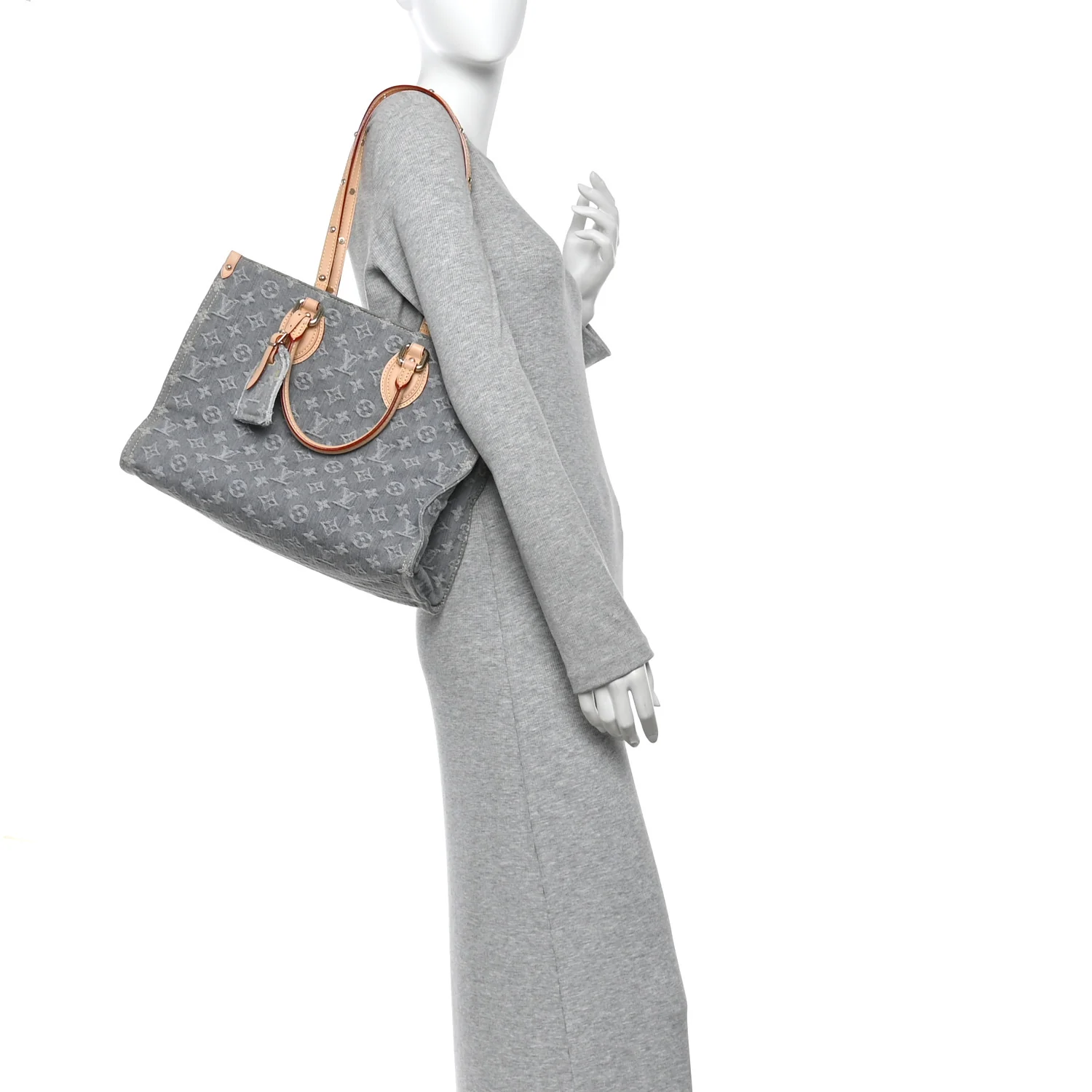 Monogram Denim Onthego MM Washed Grey - Image 2