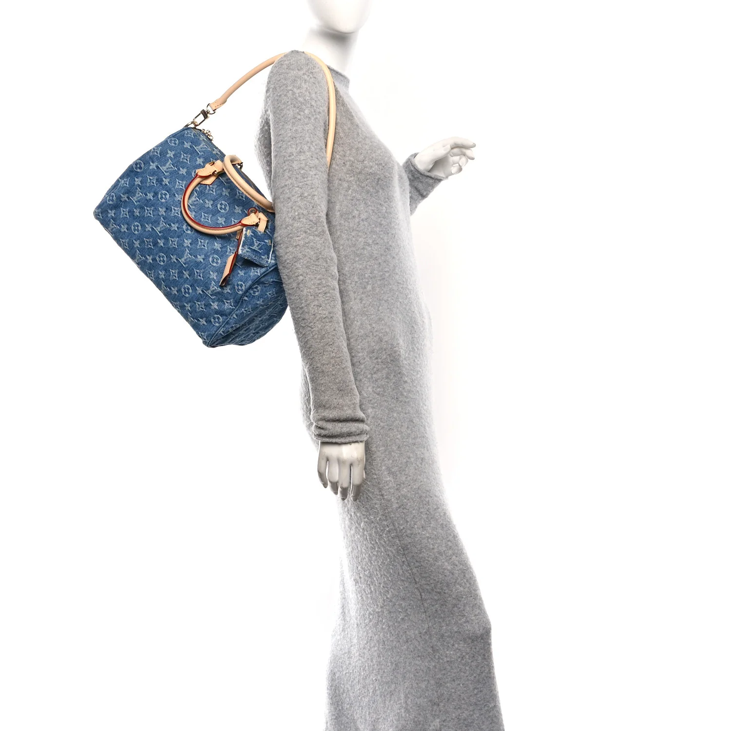 Monogram Denim Speedy Soft 30 Blue - Image 2