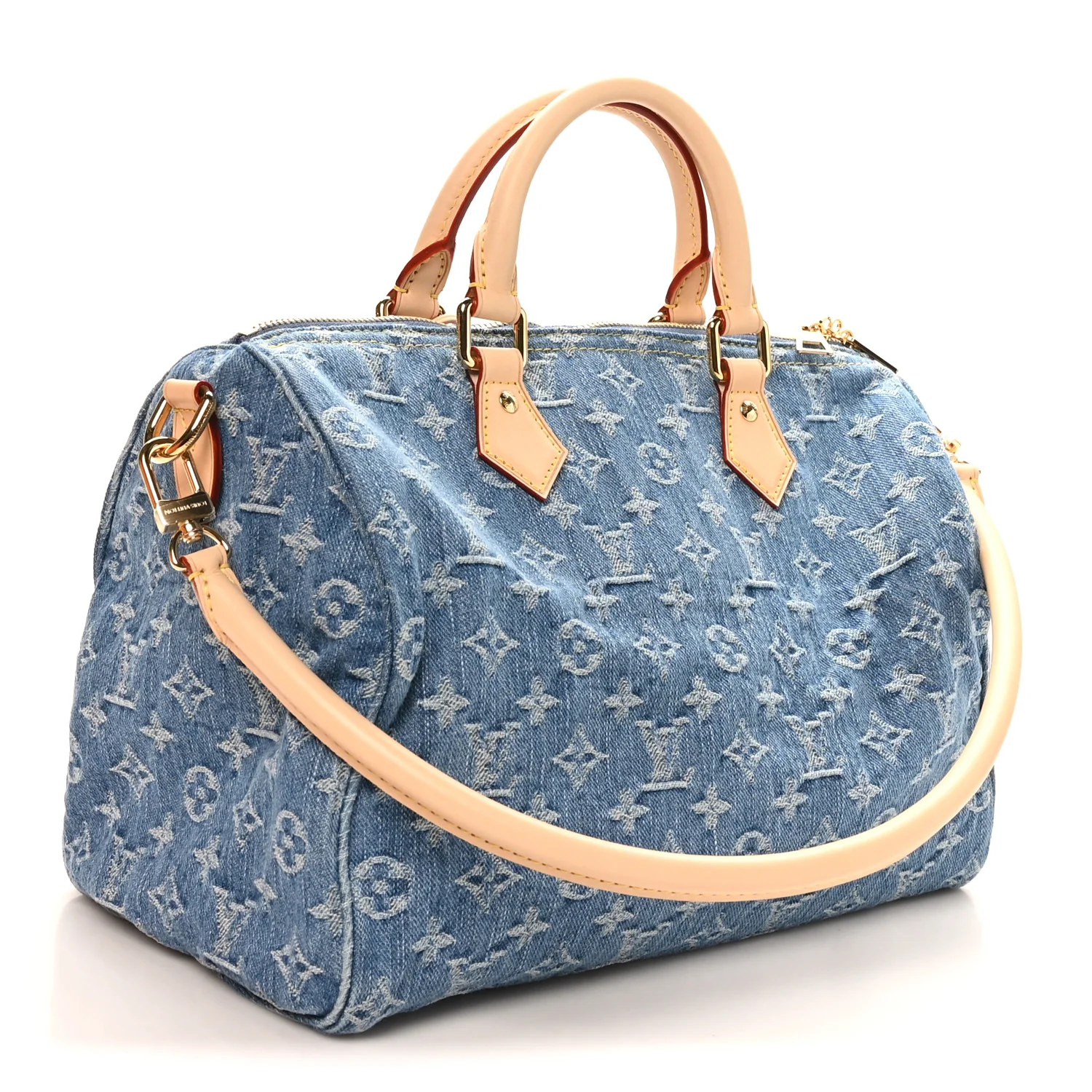 Monogram Denim Speedy Soft 30 Blue - Image 3
