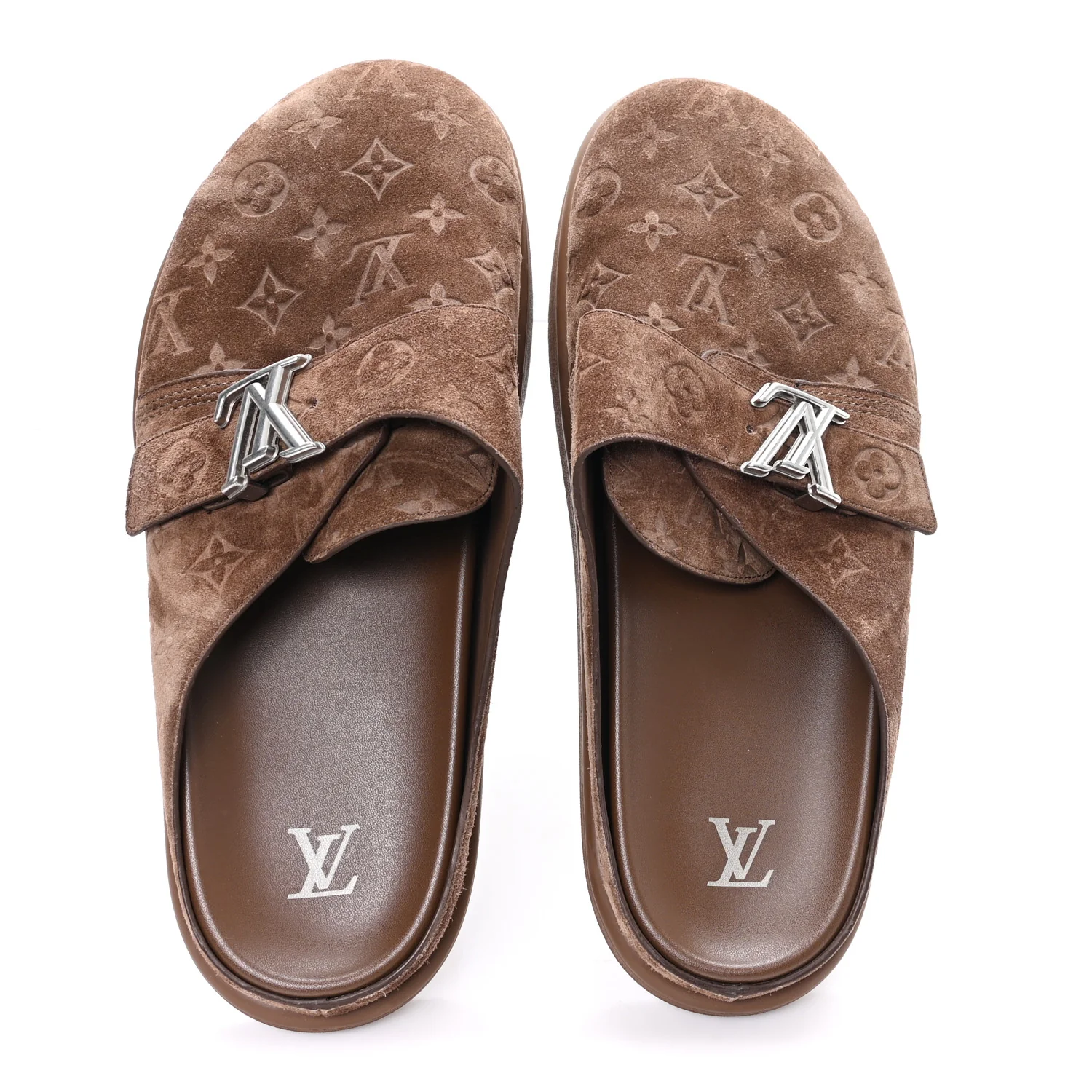 Monogram Embossed Suede LV Easy Mule 12 Marron - Image 2