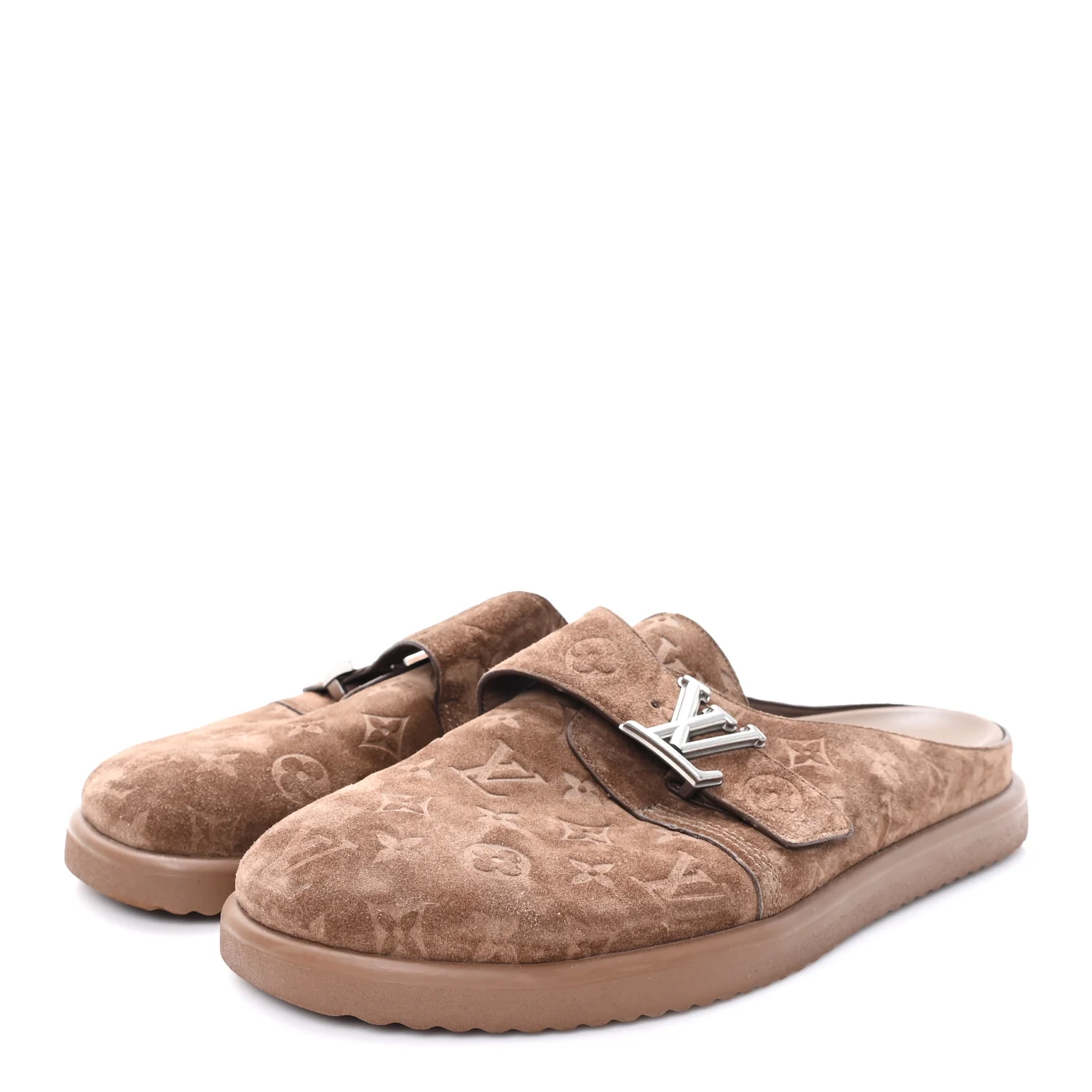 Monogram Embossed Suede LV Easy Mule 12 Marron - Image 4