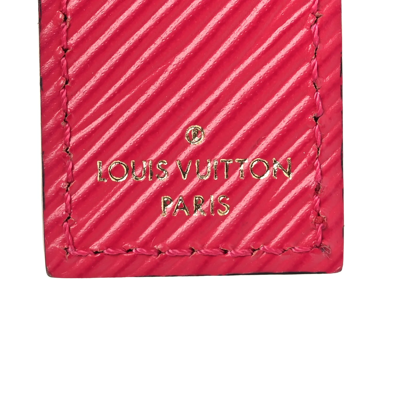 Monogram Fetish Lug Tag Bag Charm Fuschia - Image 3