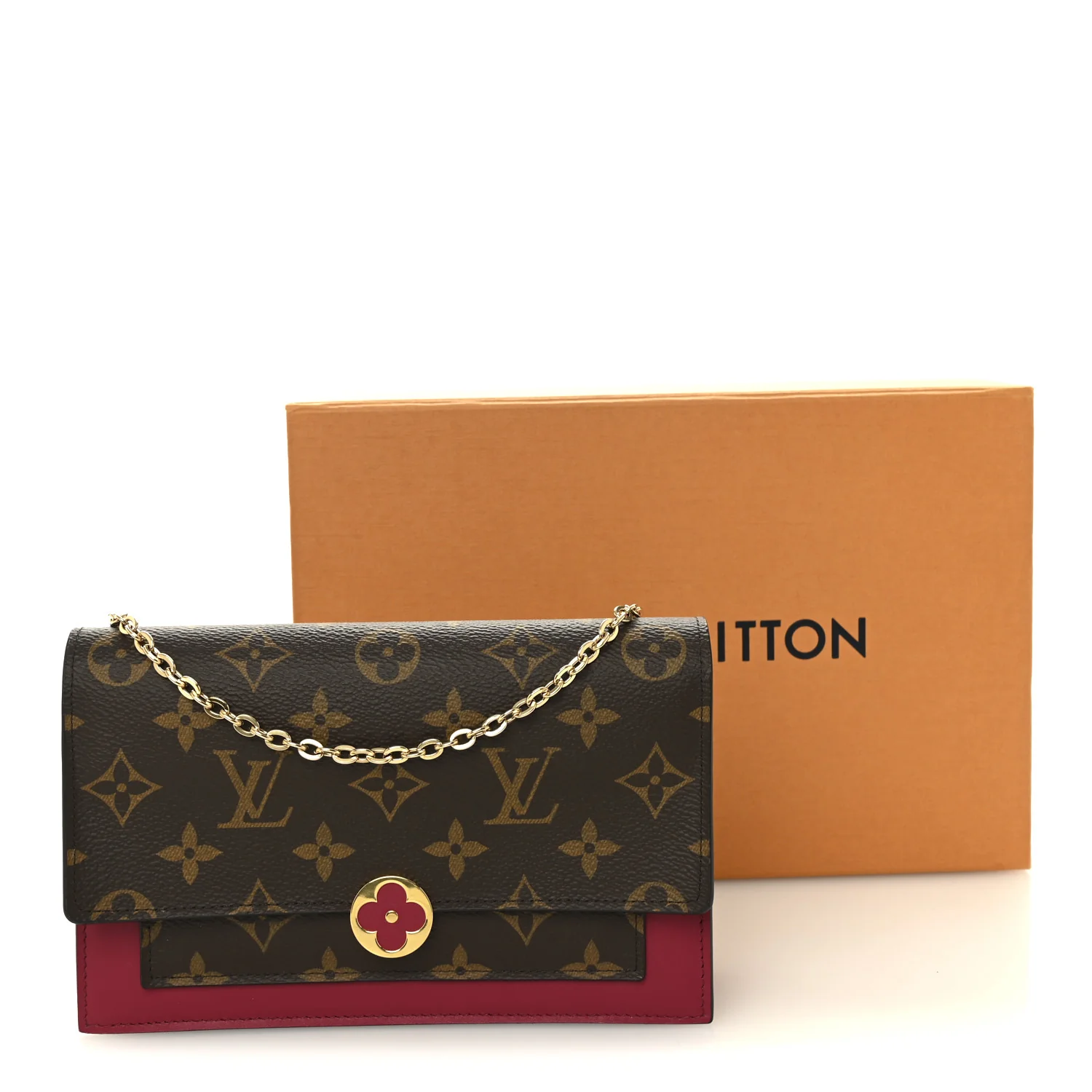 Monogram Flore Chain Wallet Fuchsia - Image 10