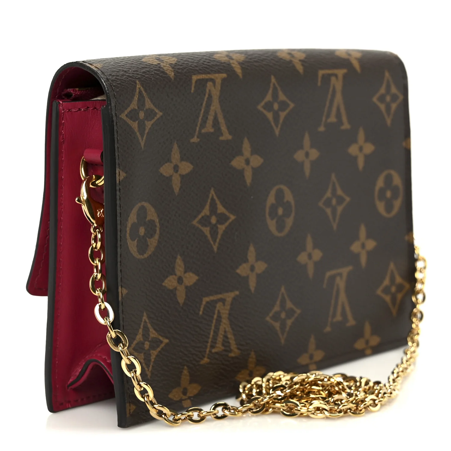 Monogram Flore Chain Wallet Fuchsia - Image 3