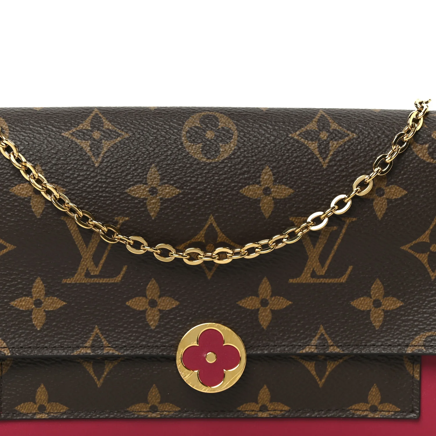 Monogram Flore Chain Wallet Fuchsia - Image 7