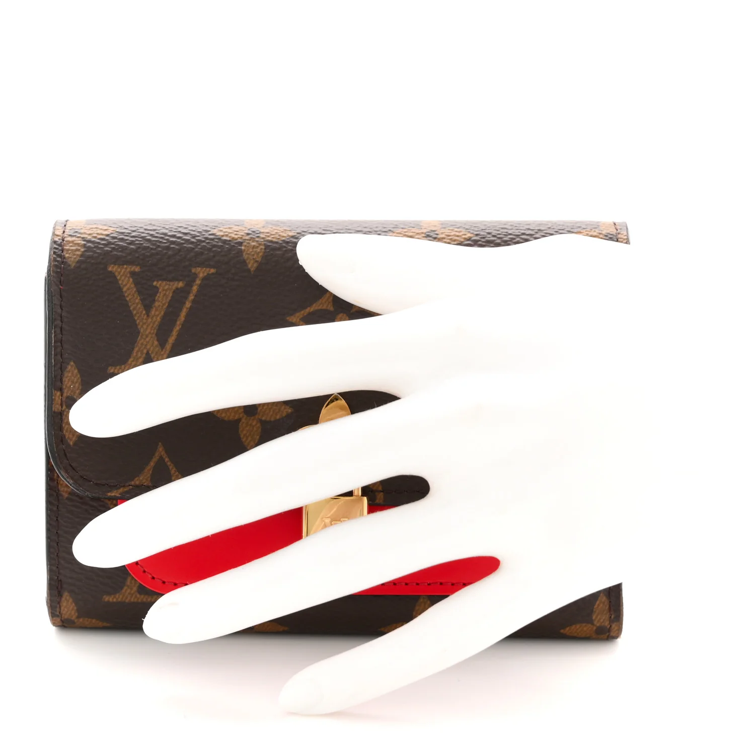 Monogram Flower Lock Compact Wallet Coquelicot - Image 2