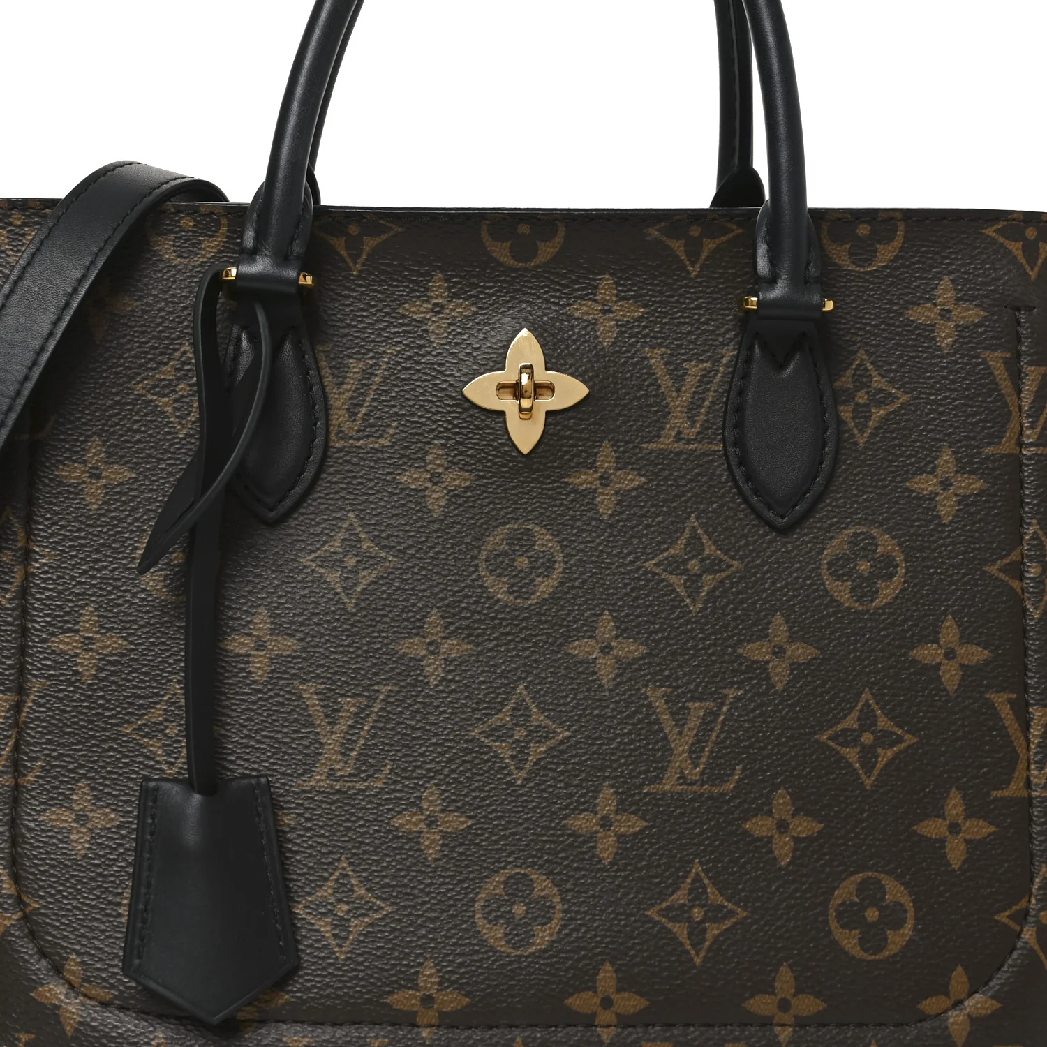 Monogram Flower Tote Black - Image 7