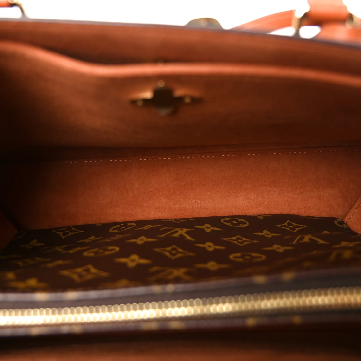 Monogram Flower Tote Caramel - Image 5