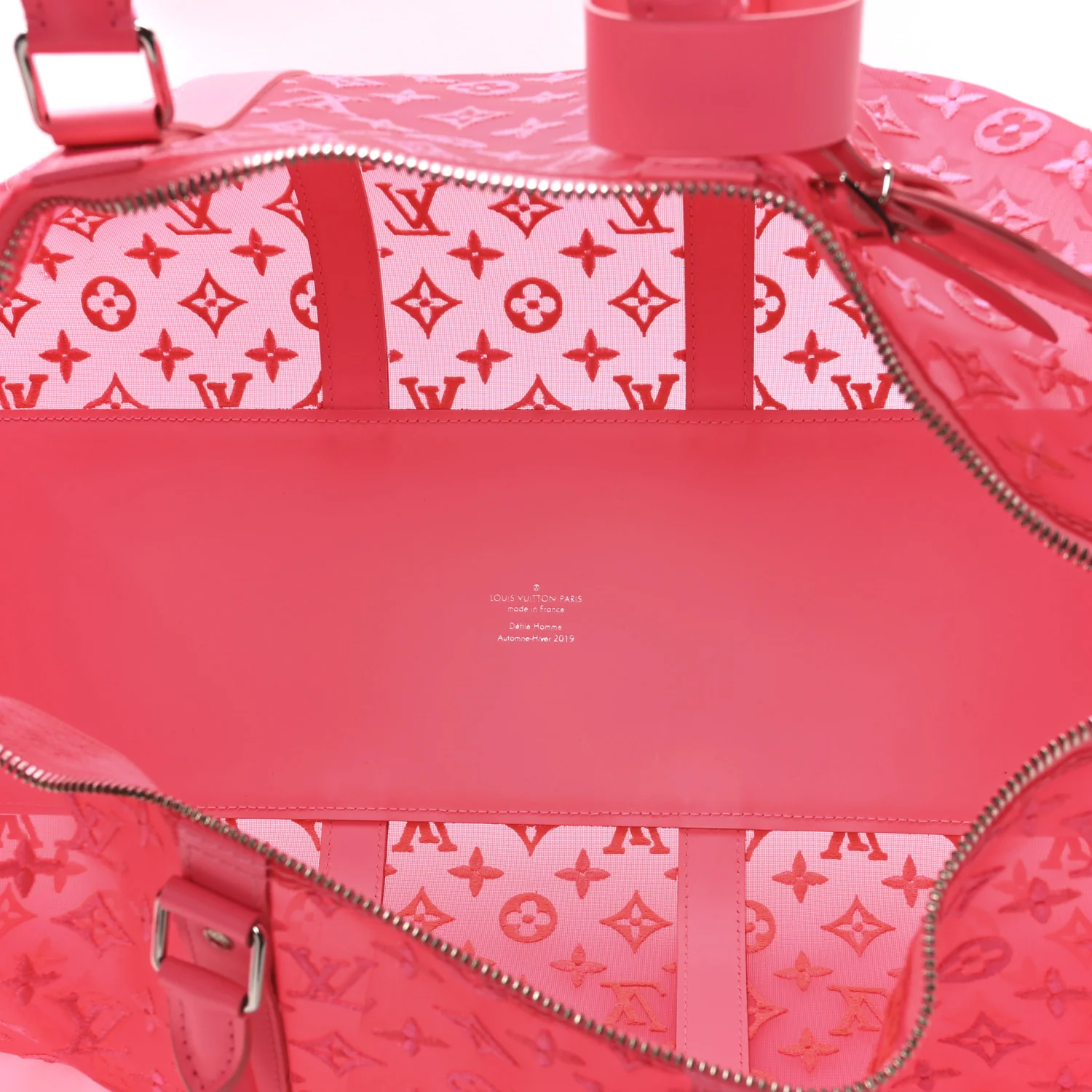 Monogram Fluo See Through Keepall Bandouliere 50 Rose - Image 4