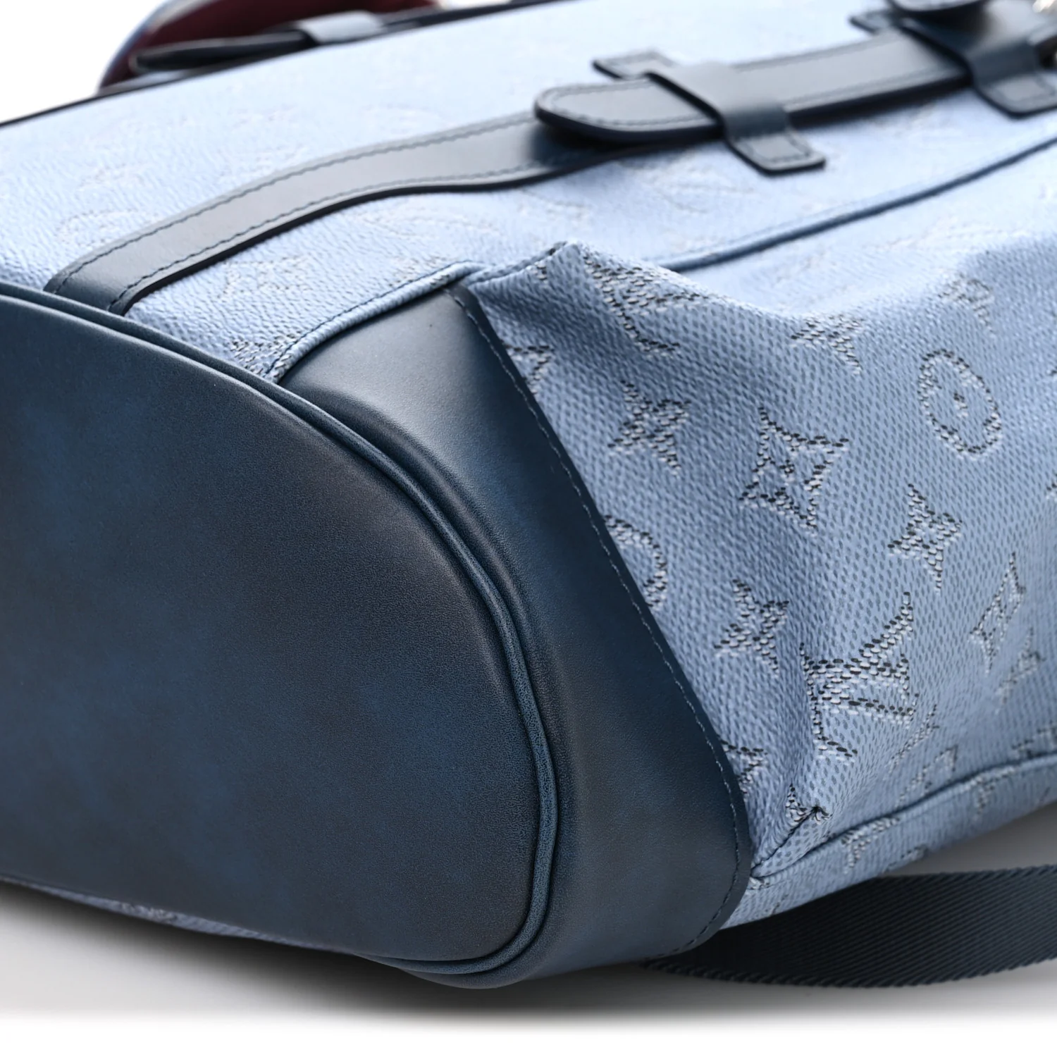 Monogram Heritage Christopher Backpack MM Blue - Image 8