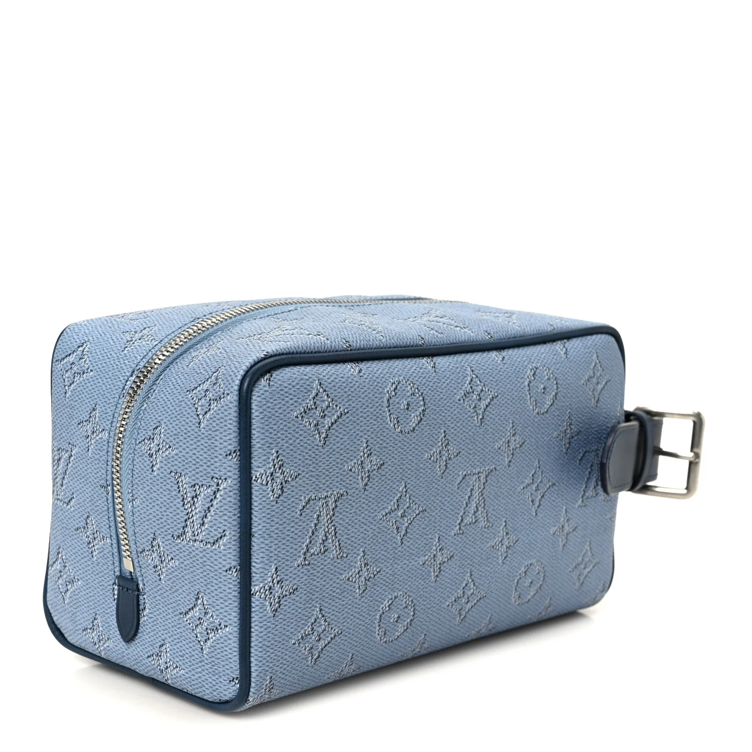 Monogram Heritage Locker Dopp Kit Toilet Pouch Blue - Image 3