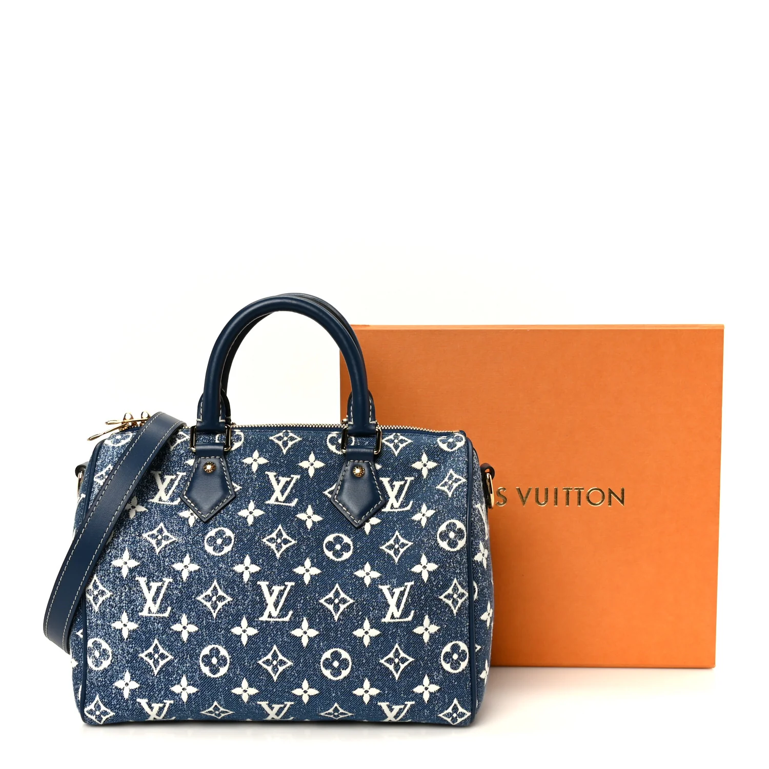 Monogram Jacquard Denim Speedy Bandouliere 25 Bleu - Image 12