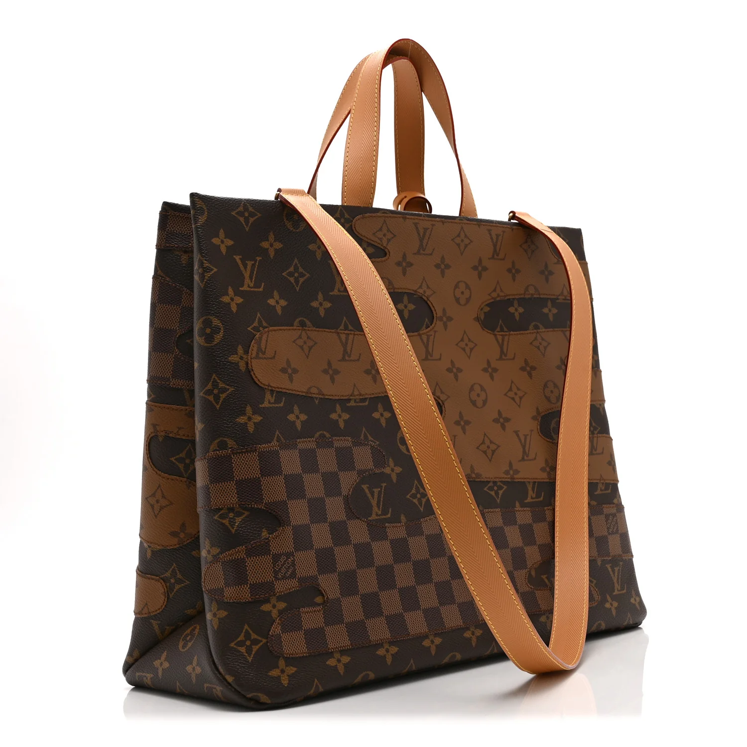 Monogram Landscape Shopper Tote MM Brown - Image 3