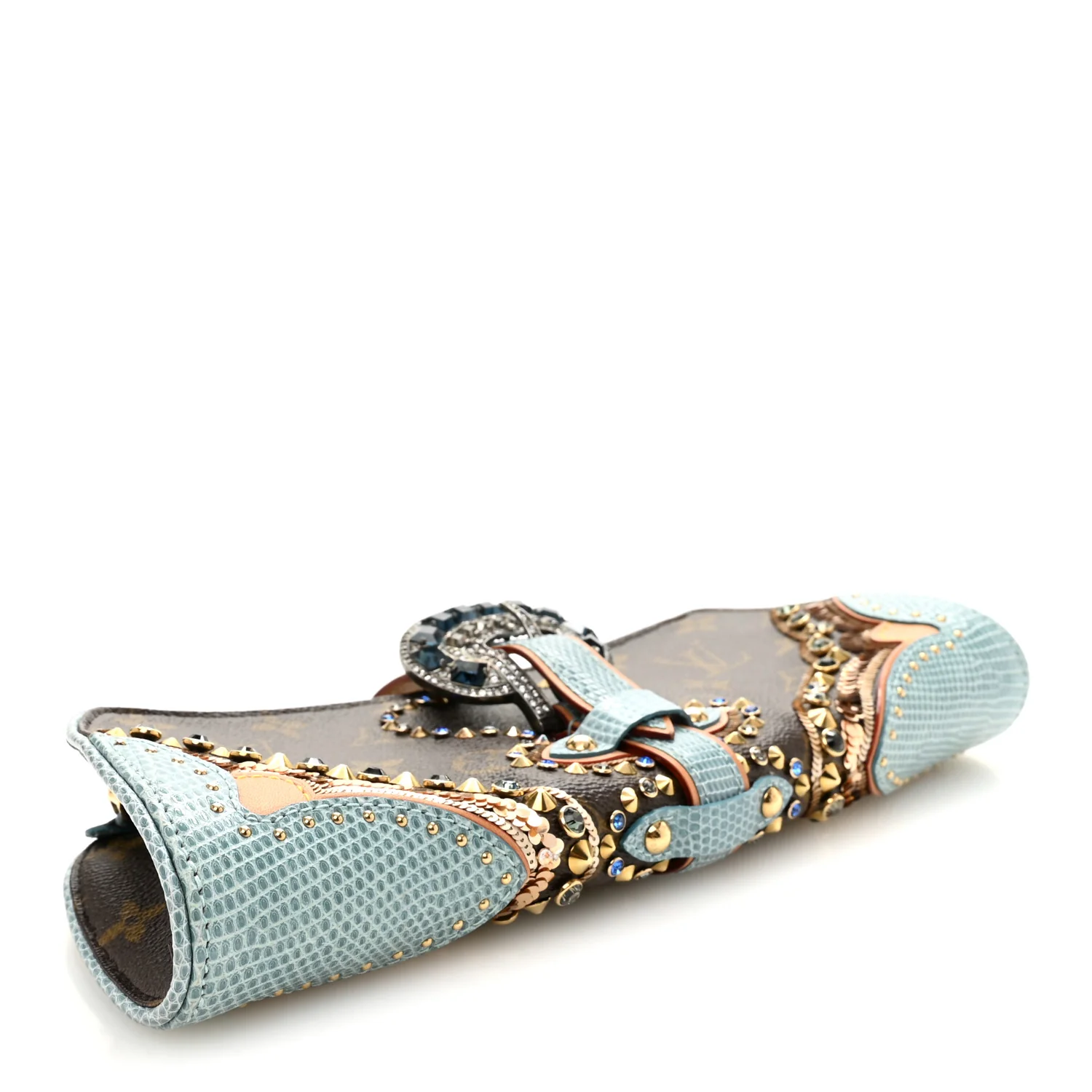 Monogram Lizard Embellished Les Extraordinaires Clutch - Image 4