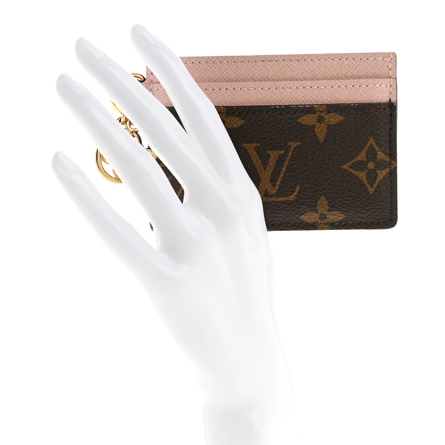 Monogram LV Charms Card Holder Rose Ballerine - Image 2
