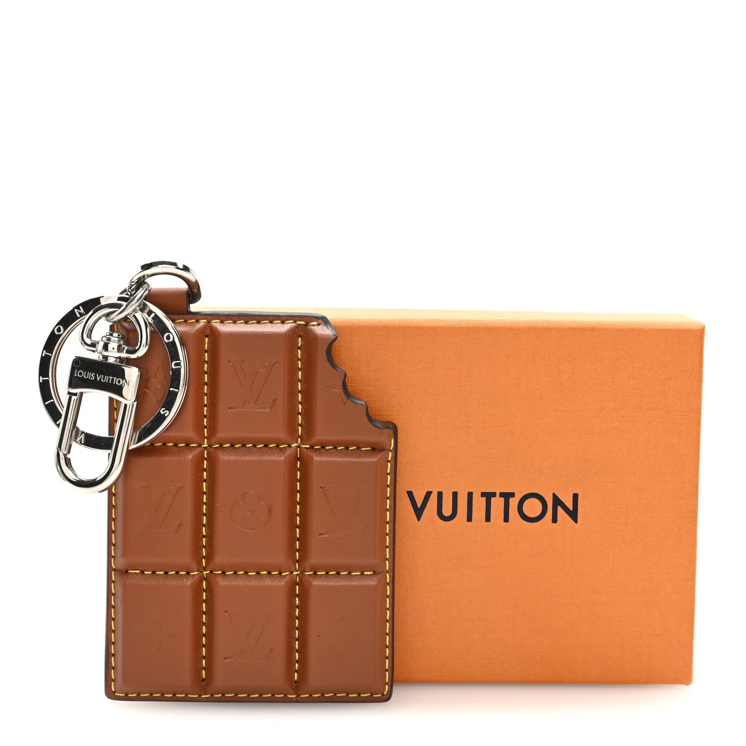 Monogram LV Chocolate Bar Bag Charm Key Holder - Image 3