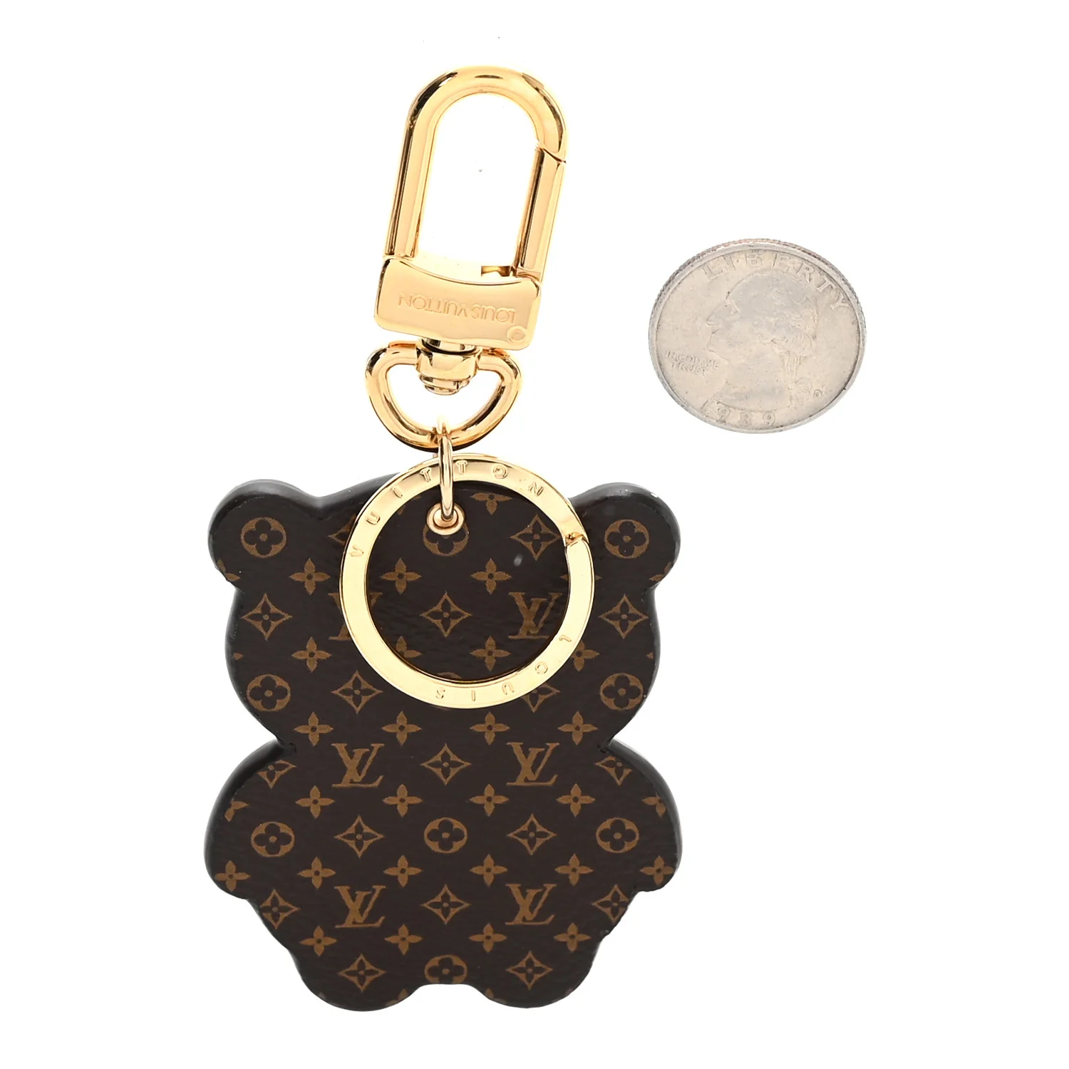 Monogram LV Panda Bag Charm Key Holder Black White - Image 2