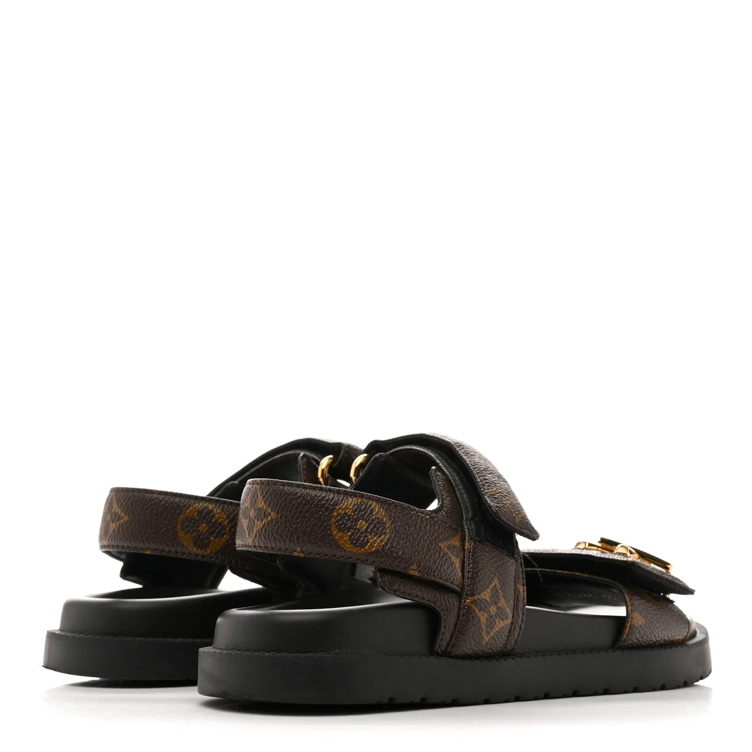 Monogram LV Sunset Comfort Flat Sandals 35 Cacao Brown - Image 4