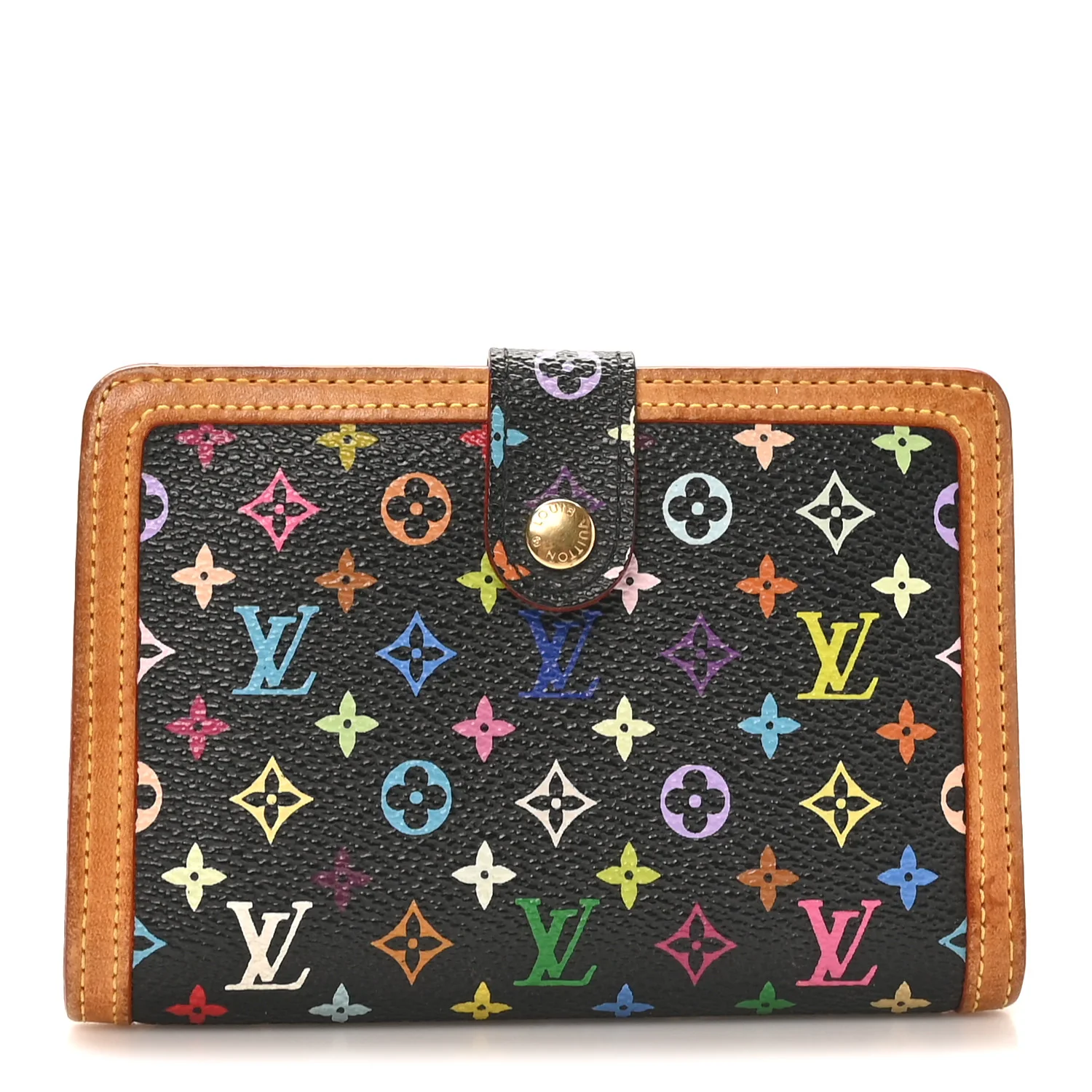 Monogram Multicolor French Purse Wallet Black