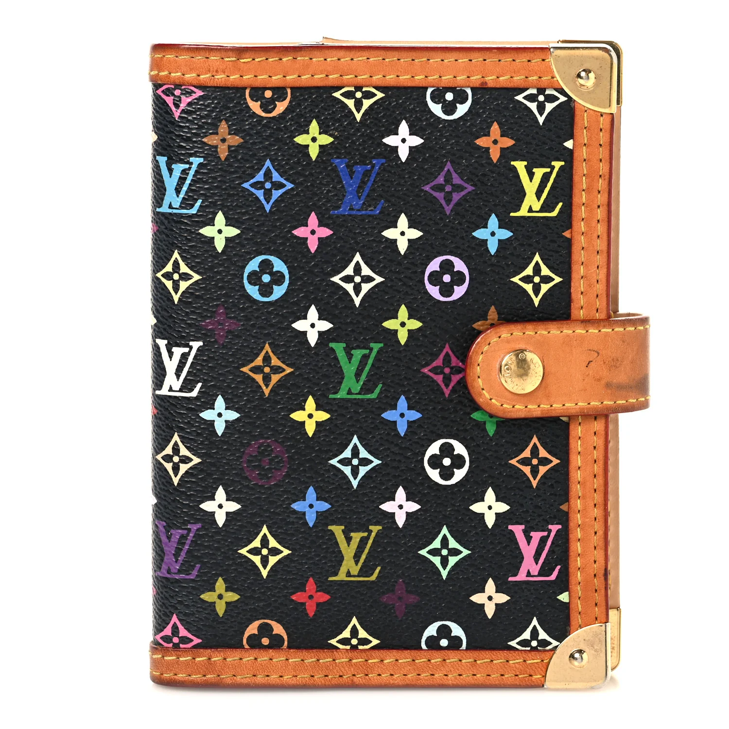 Monogram Multicolor Small Ring Agenda Cover Black