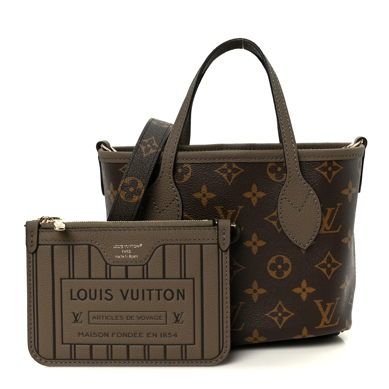 Monogram Neverfull Inside Out Bandouliere BB Dark Fango - Image 4